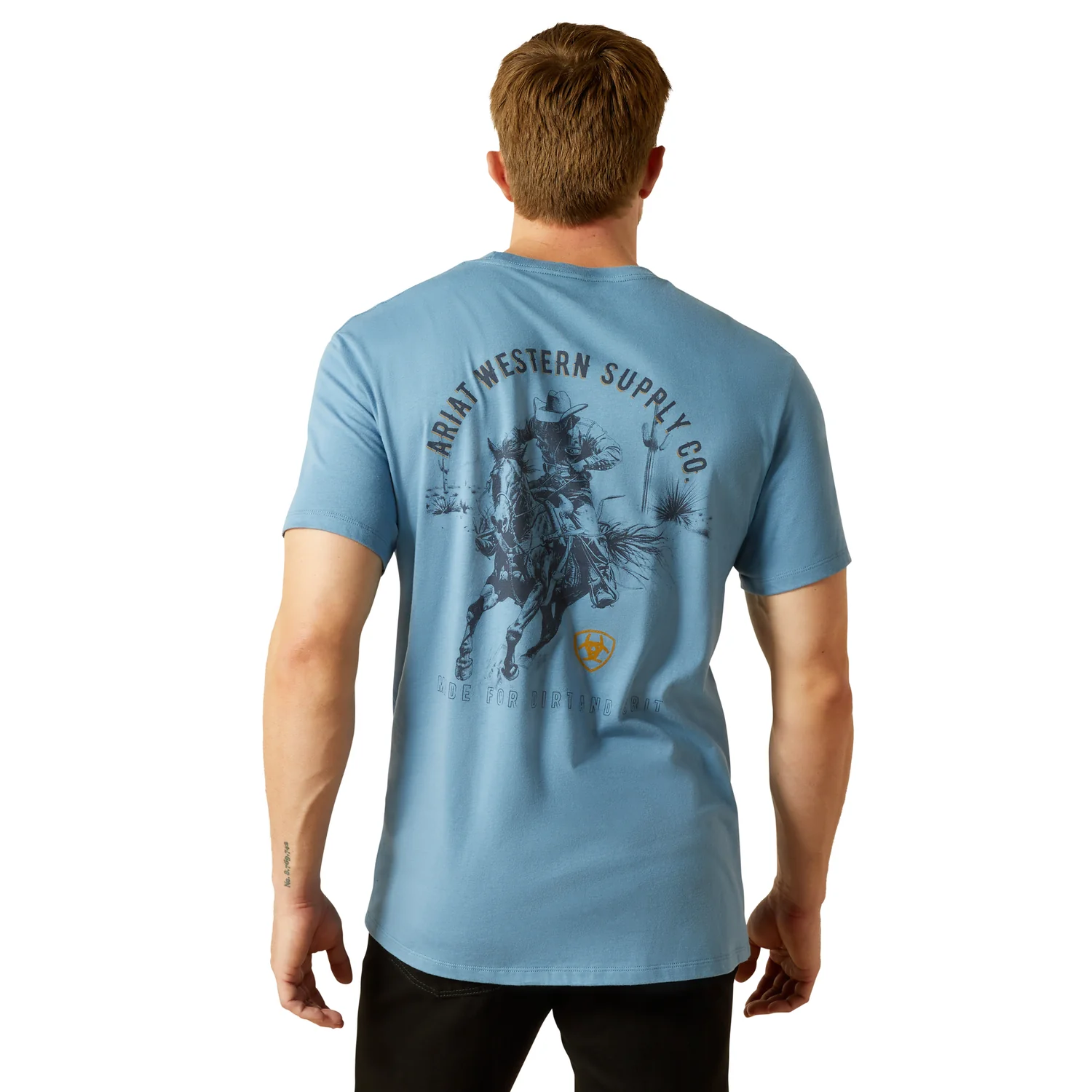 Ariat Men's Blazing Saddle Tee - Coronet Blue - Image 4