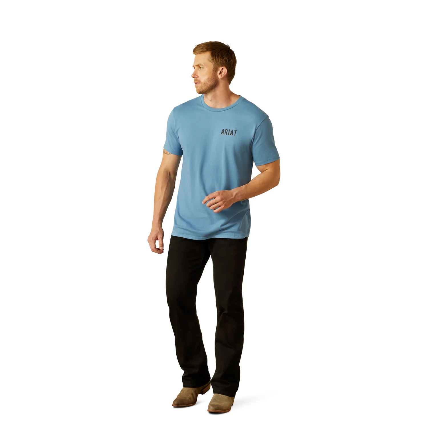 Ariat Men's Blazing Saddle Tee - Coronet Blue - Image 5