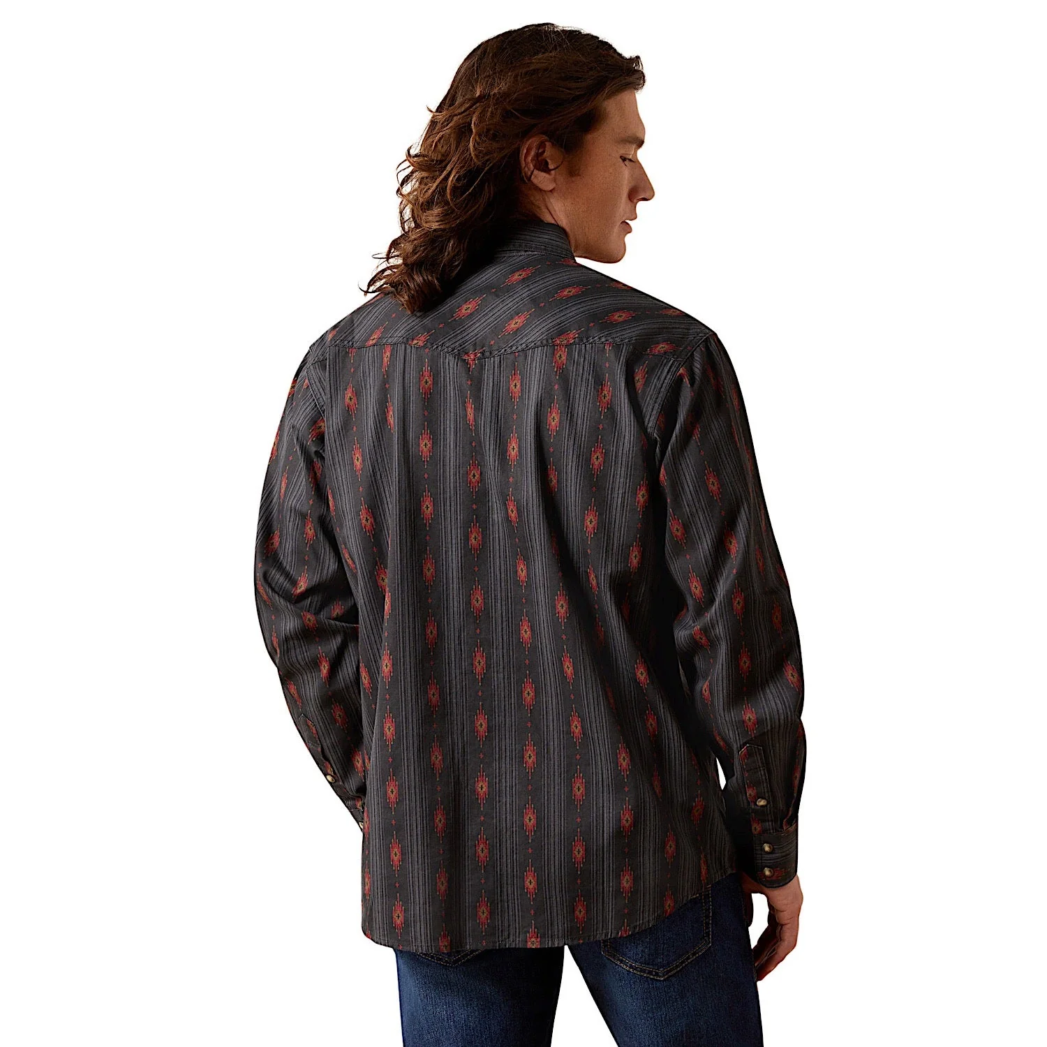 Ariat Men's Harrel Retro Fit Snap Shirt - Black - Image 2