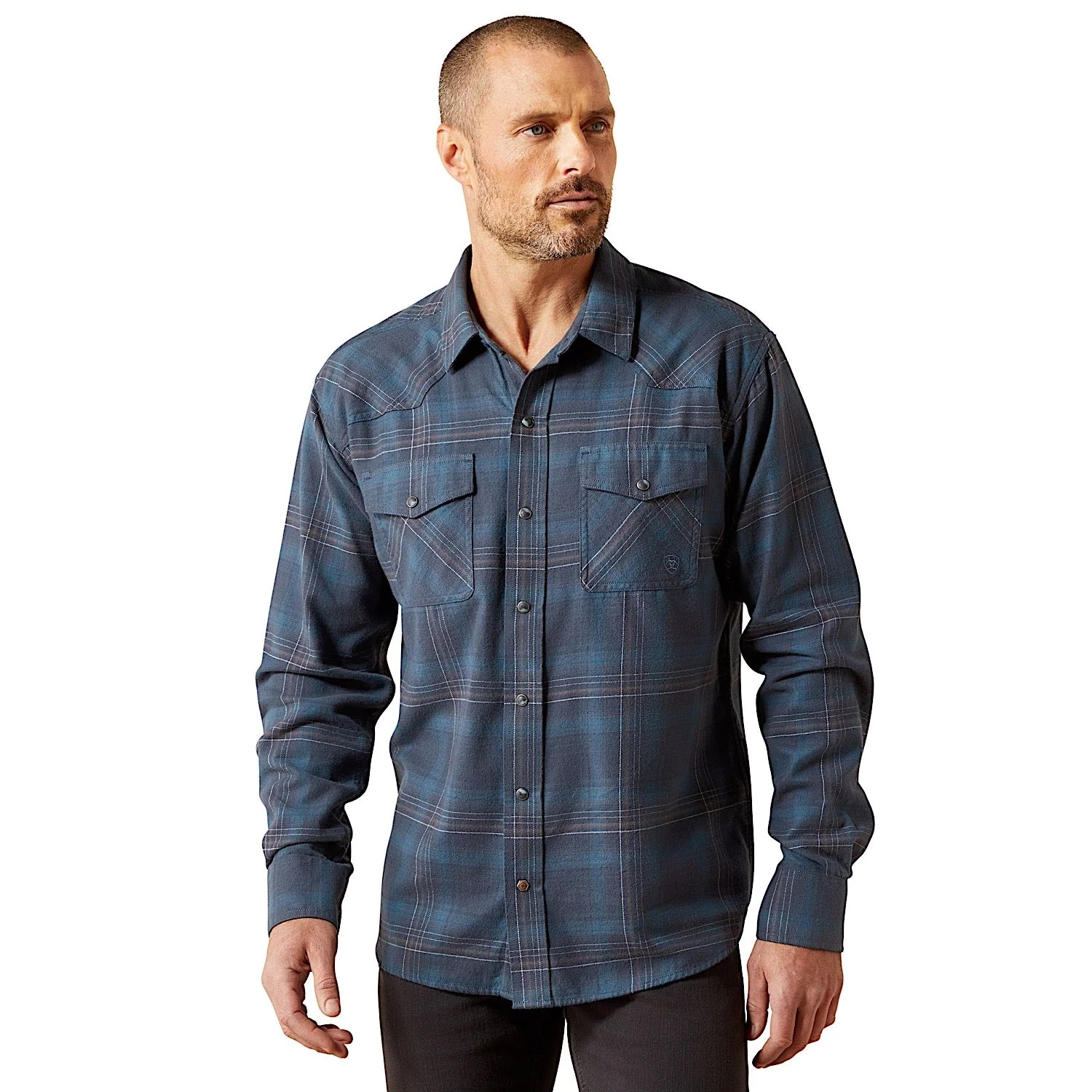 Ariat Men's Higgins Retro Fit Snap Shirt - Navy