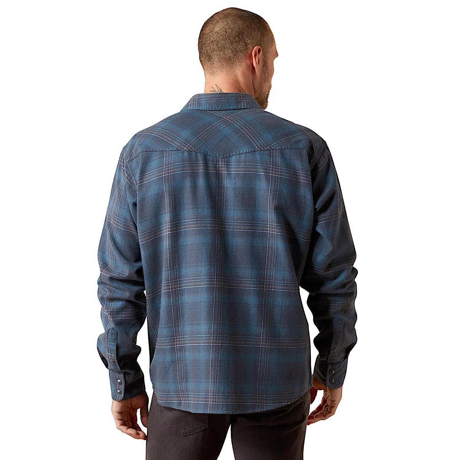 Ariat Men's Higgins Retro Fit Snap Shirt - Navy - Image 2