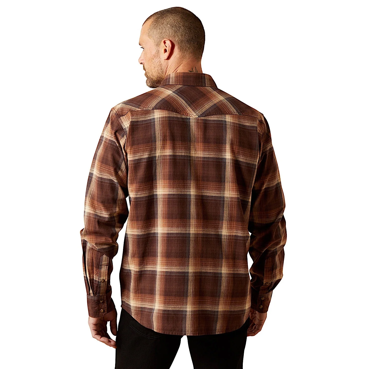 Ariat Men's Hodges Retro Fit Snap Shirt - Brown - Image 2