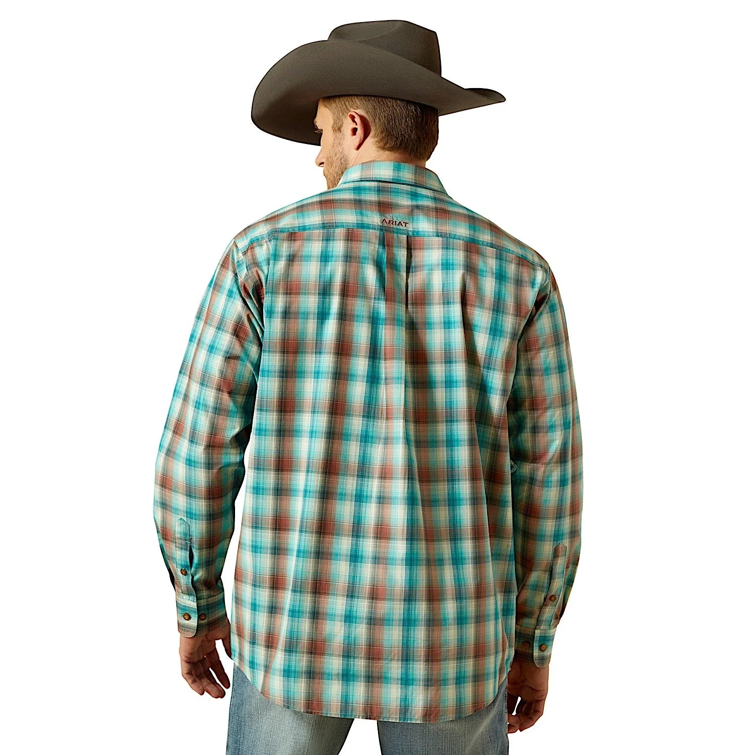 Ariat Men's Pro Series Brooklyn Classic Fit Shirt - Aqua Blue - Image 2