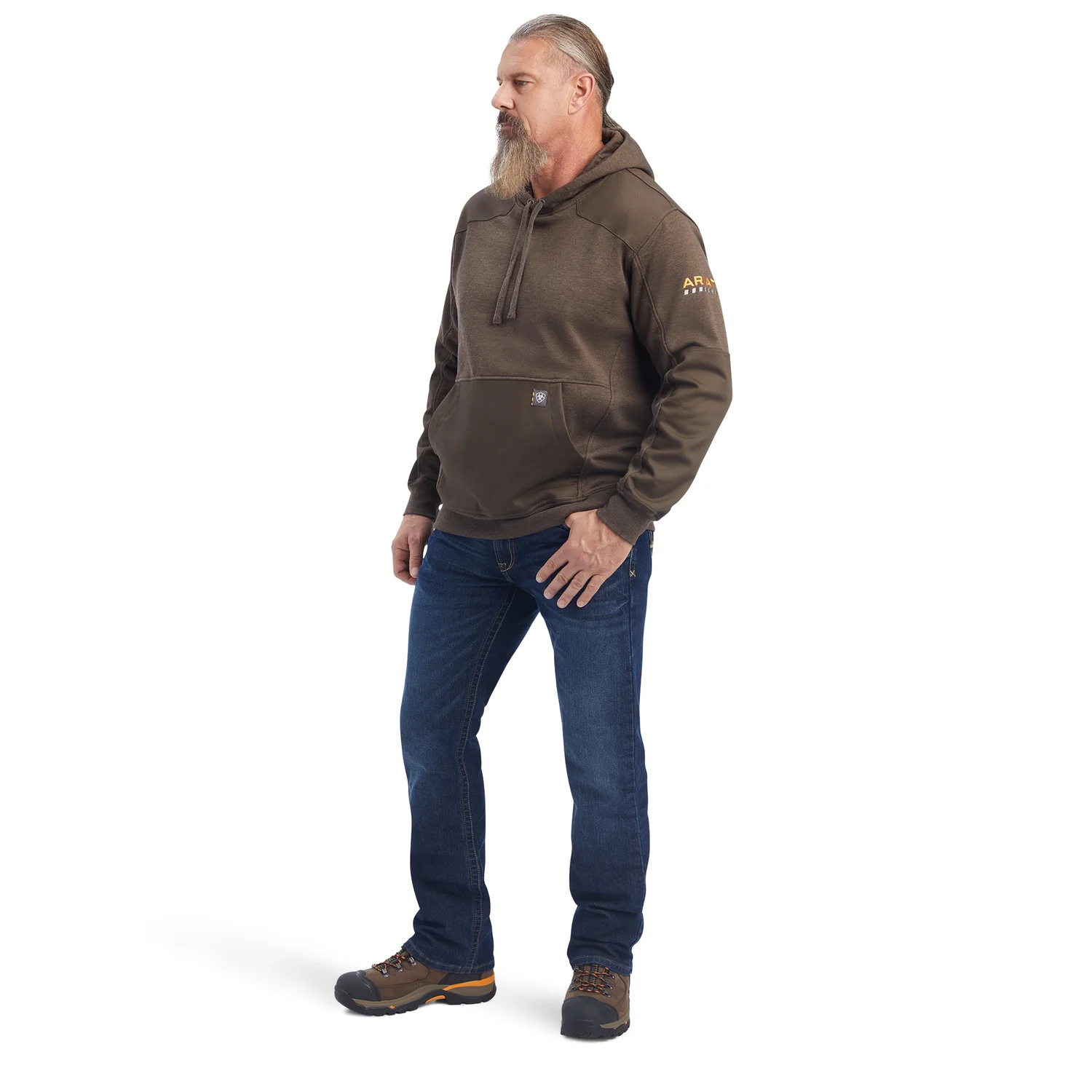 Ariat Men's Rebar Workman DuraCanvas Hood - Heather Wren/Wren - Image 4