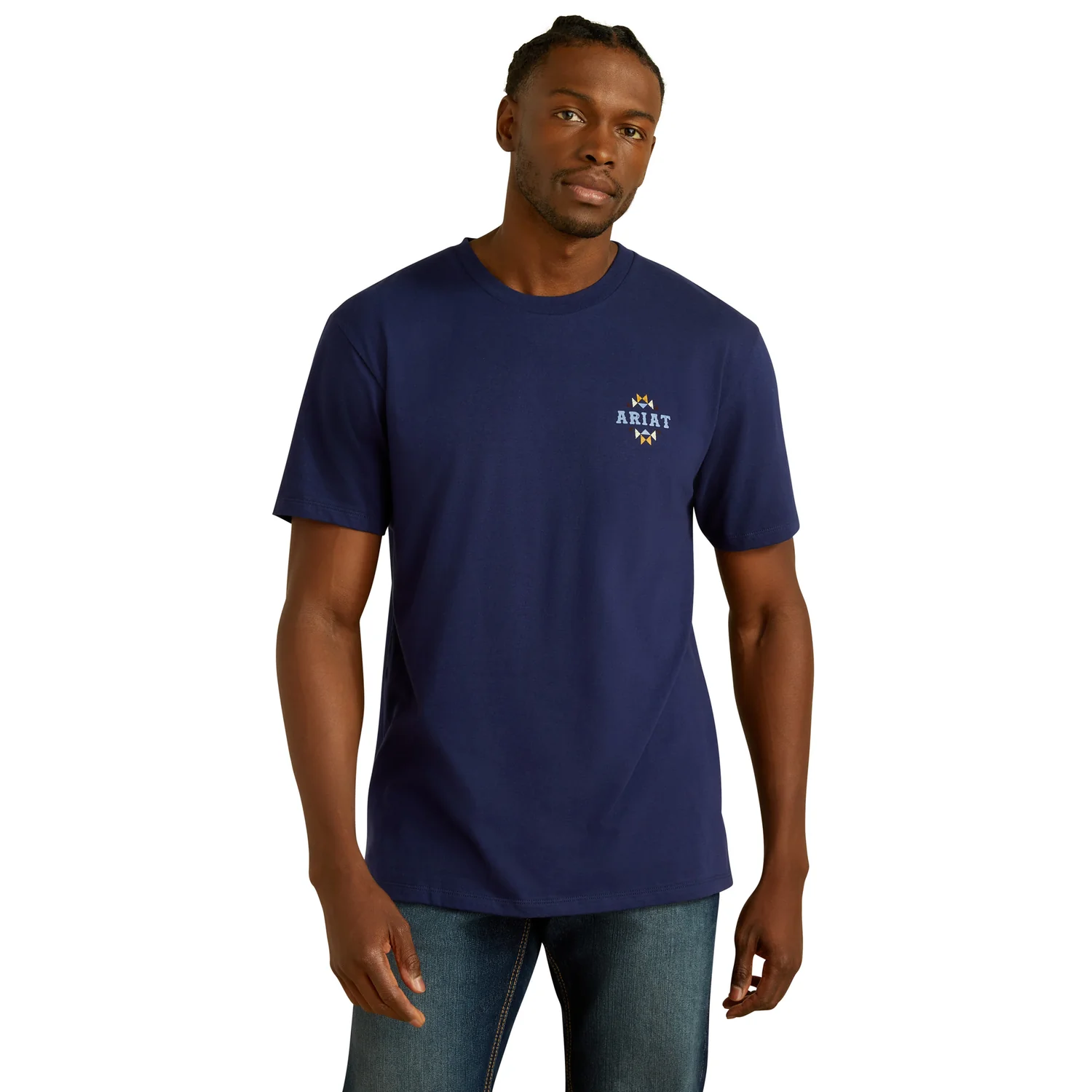 Ariat Men's Woven West Tee - Medieval Blue