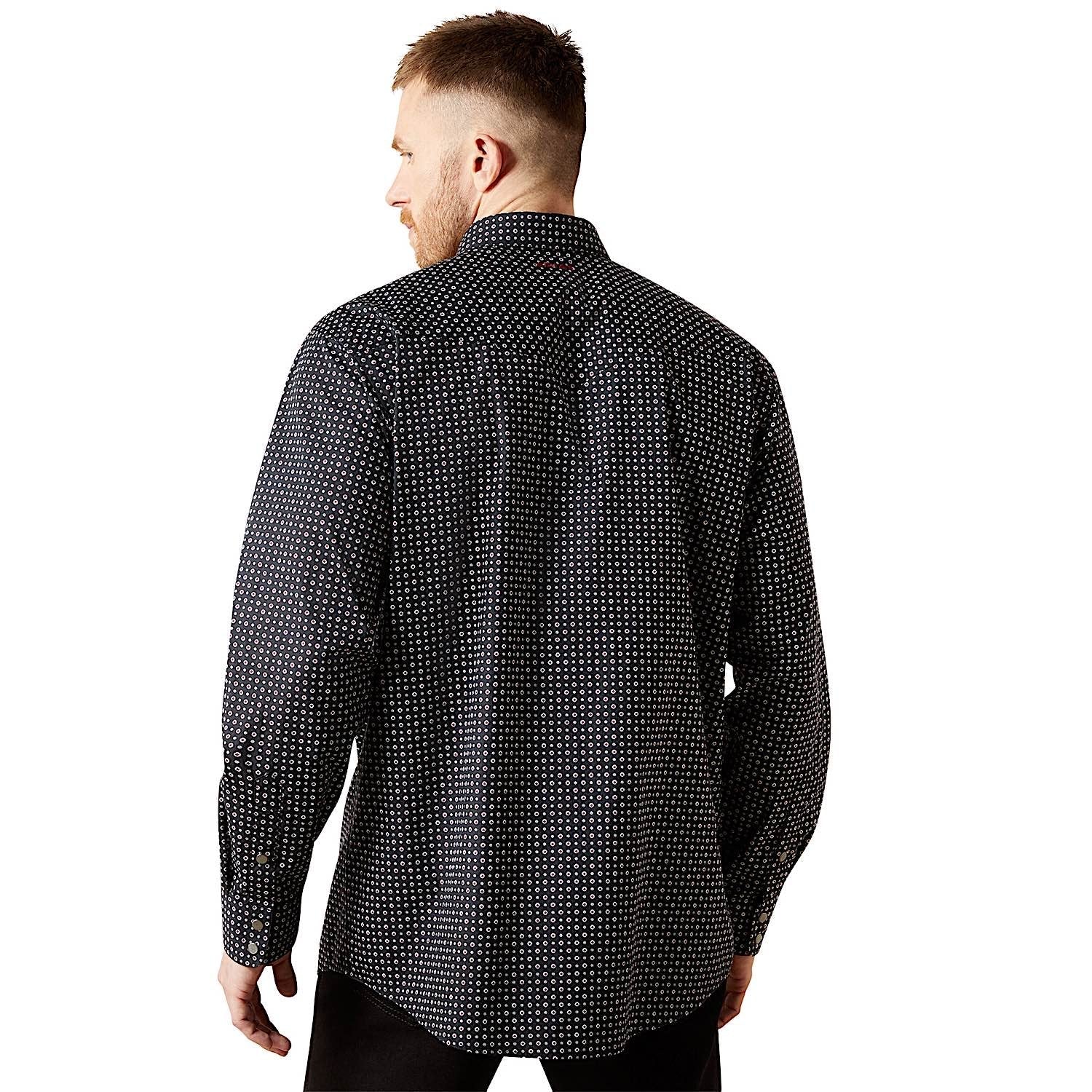 Ariat Men's Wrinkle Free Johnson Classic Fit Shirt - Black - Image 2