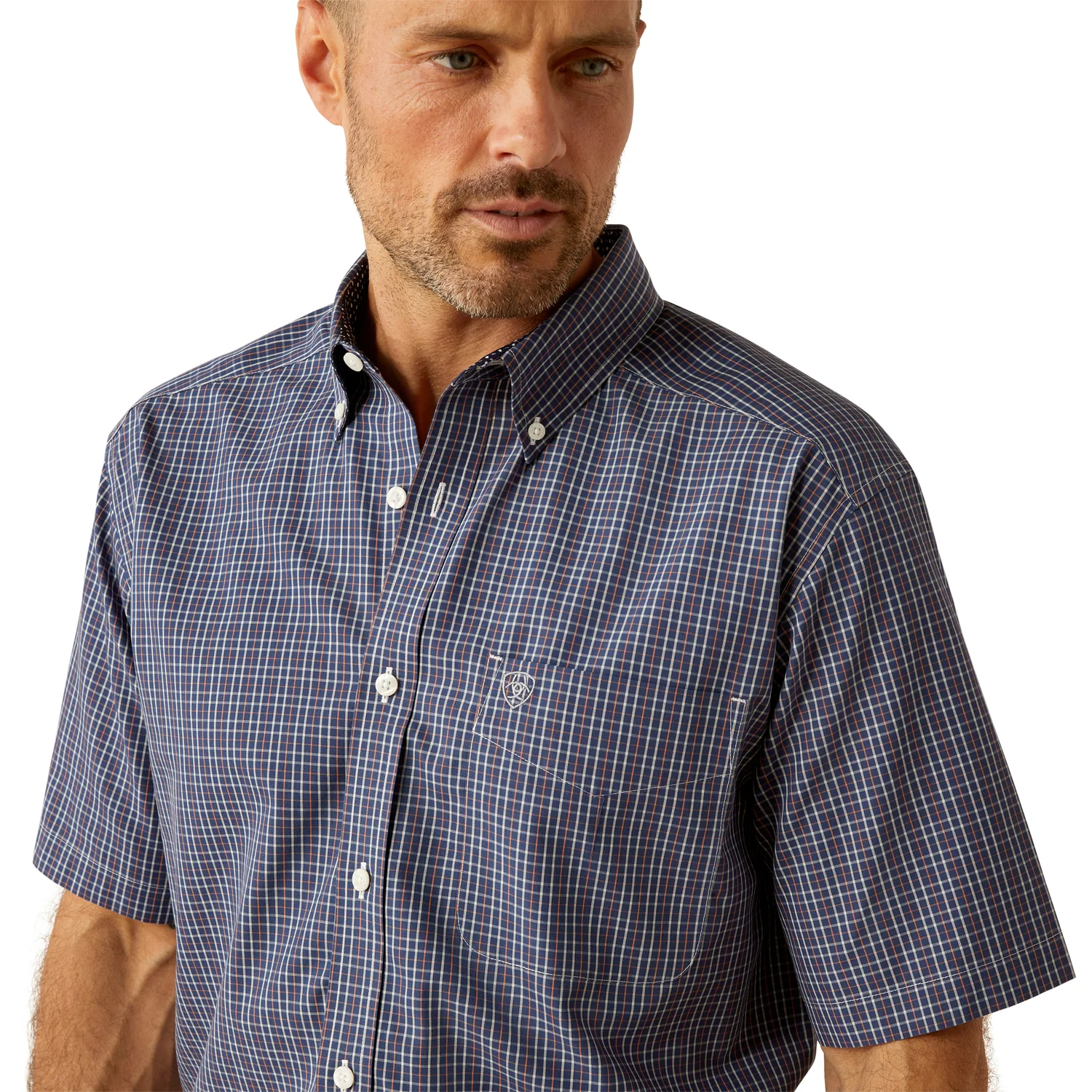 Ariat Men's Wrinkle Free Oaklee Classic Fit Shirt - Navy - Image 3