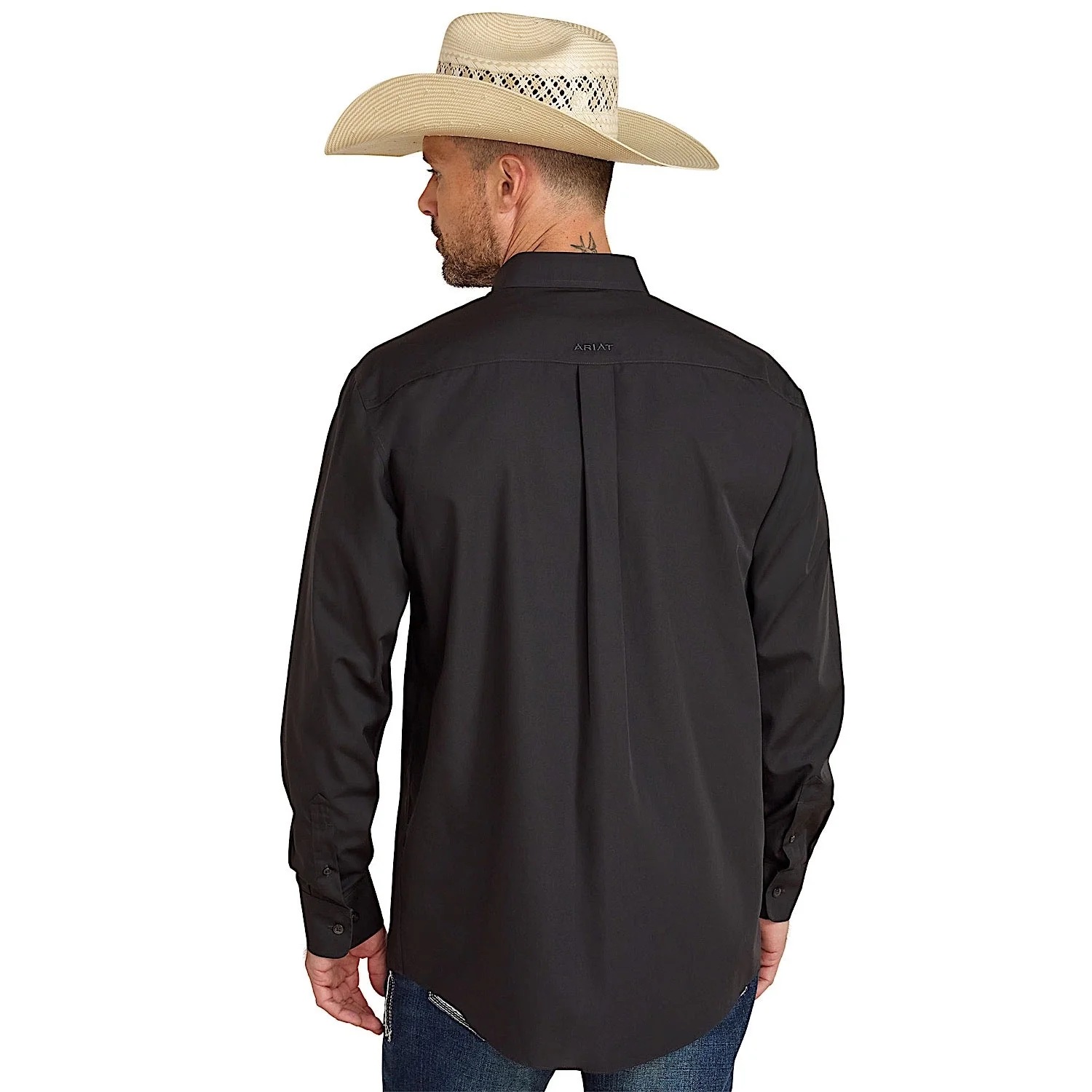 Ariat Men's Wrinkle Free Solid Classic Fit Shirt - Black - Image 2