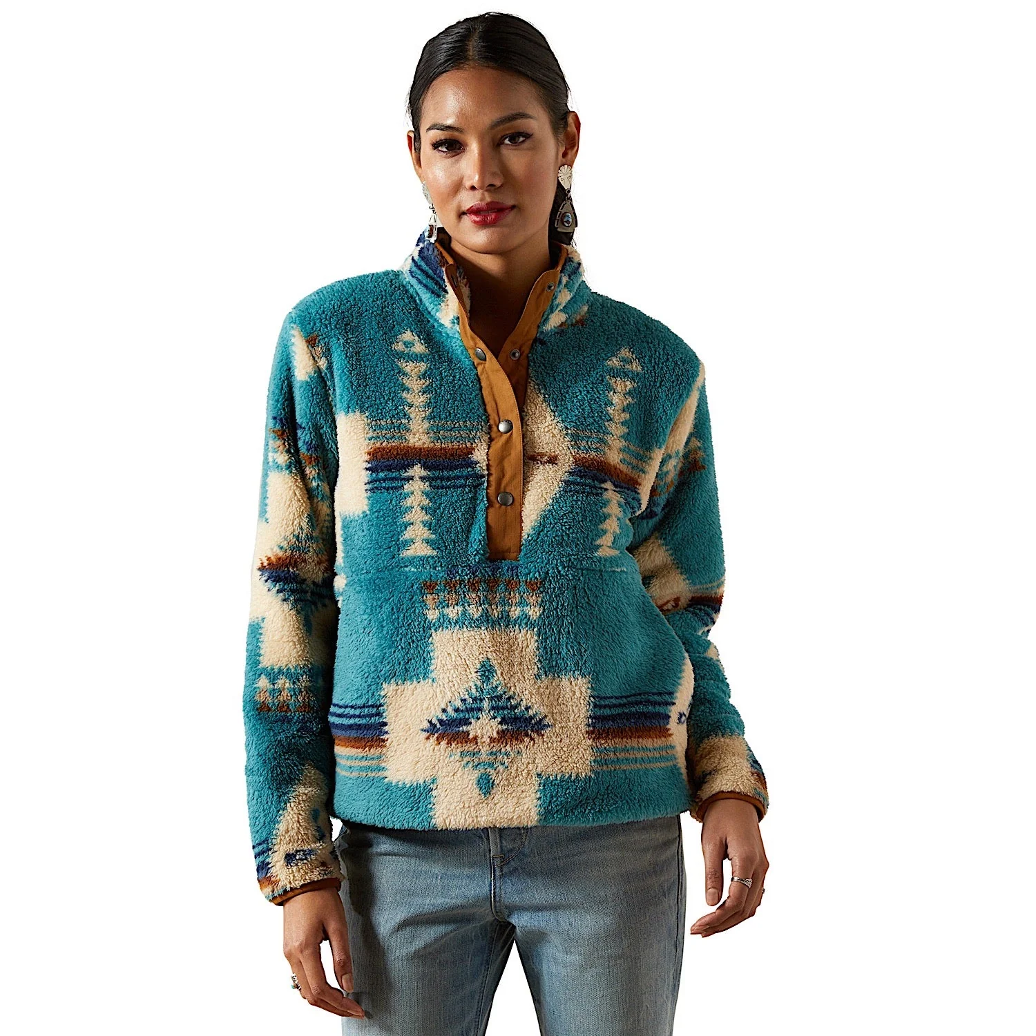 Ariat Women's Berber Snap Front Sweatshirt - Agave SW