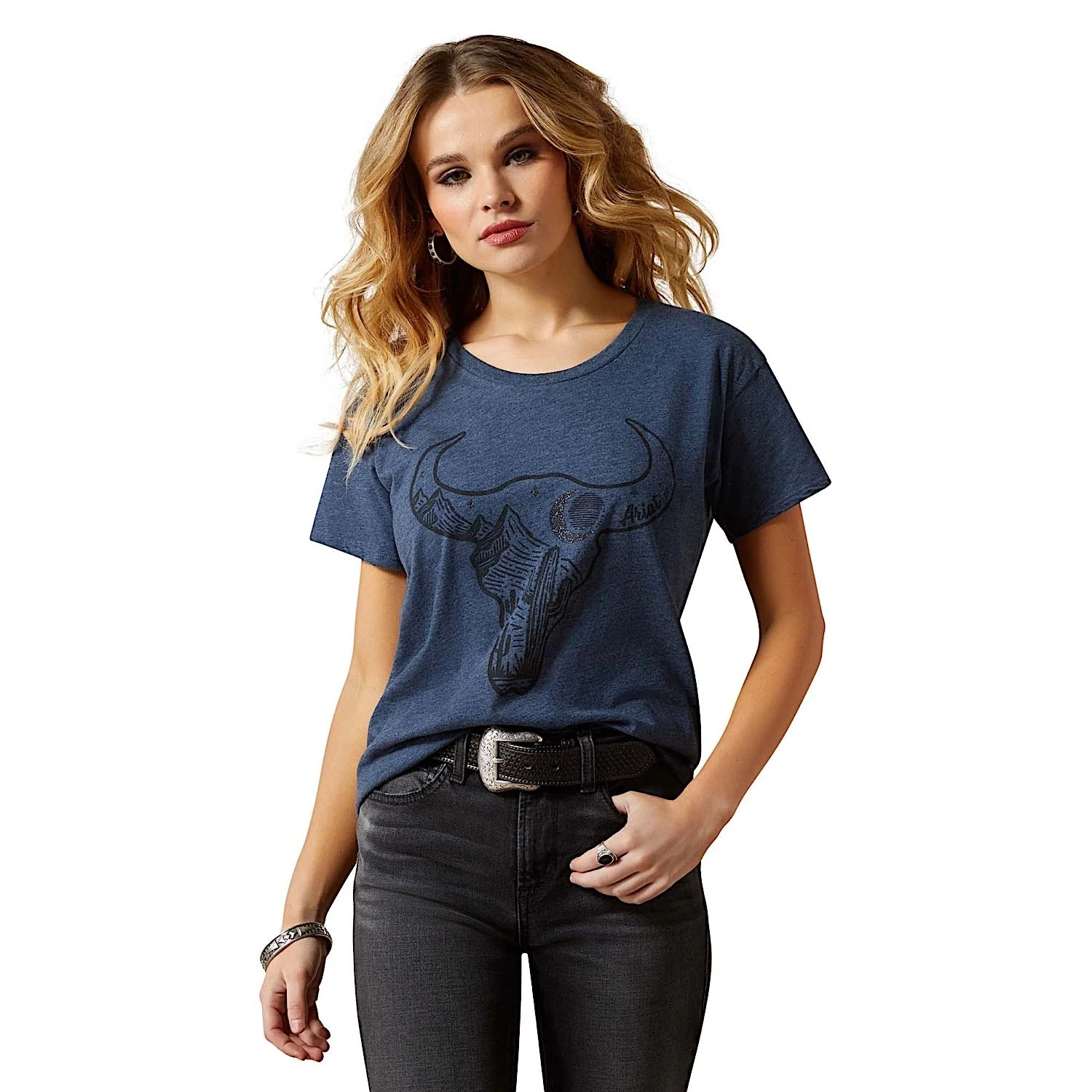 Ariat Women's Bull Night Sky T-Shirt - Vintage Navy