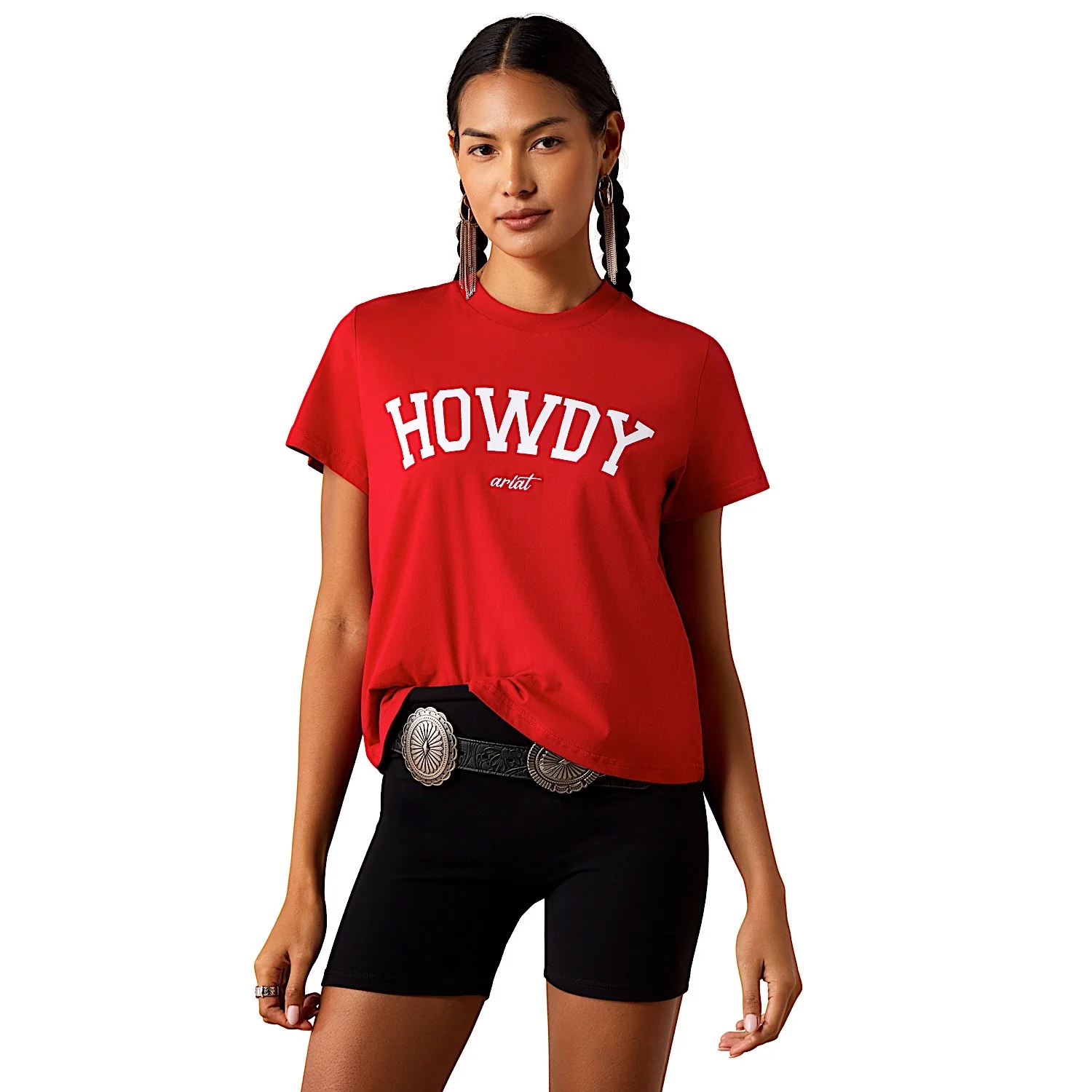 Ariat Women's Collegiate Howdy T Shirt - Crimson/White