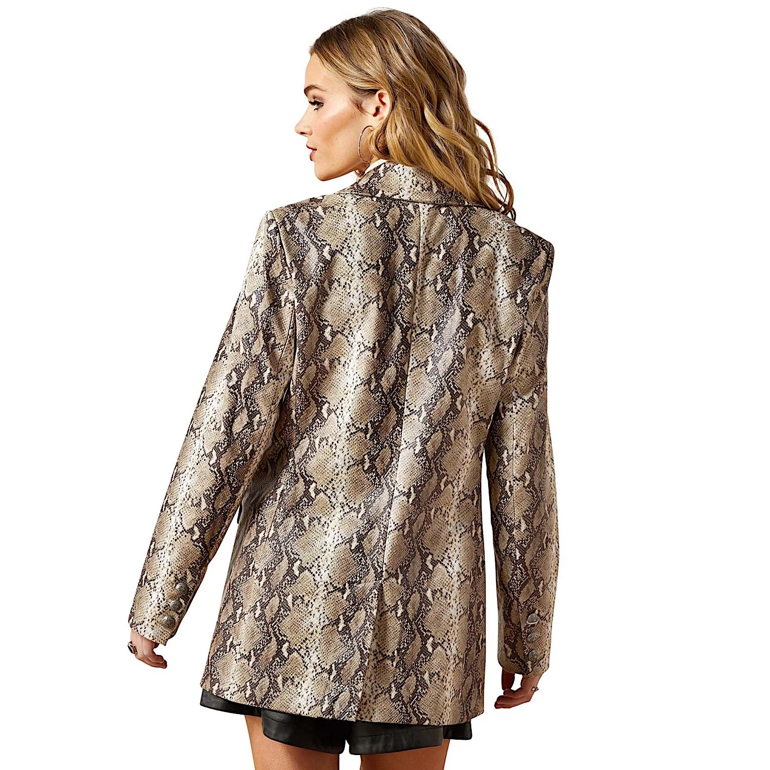 Ariat Women's Embosses Snakeskin Blazer - Brown Python - Image 2