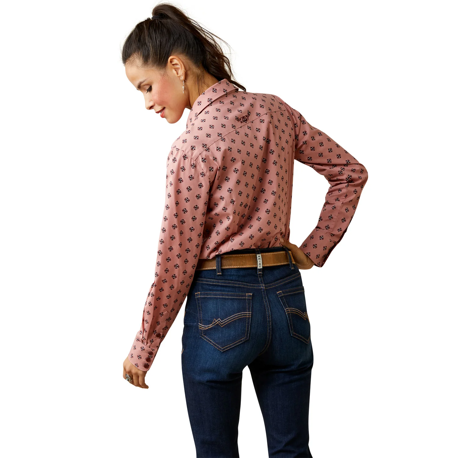 Ariat Women's Kirby L/S Shirt Red River Geo - Image 2