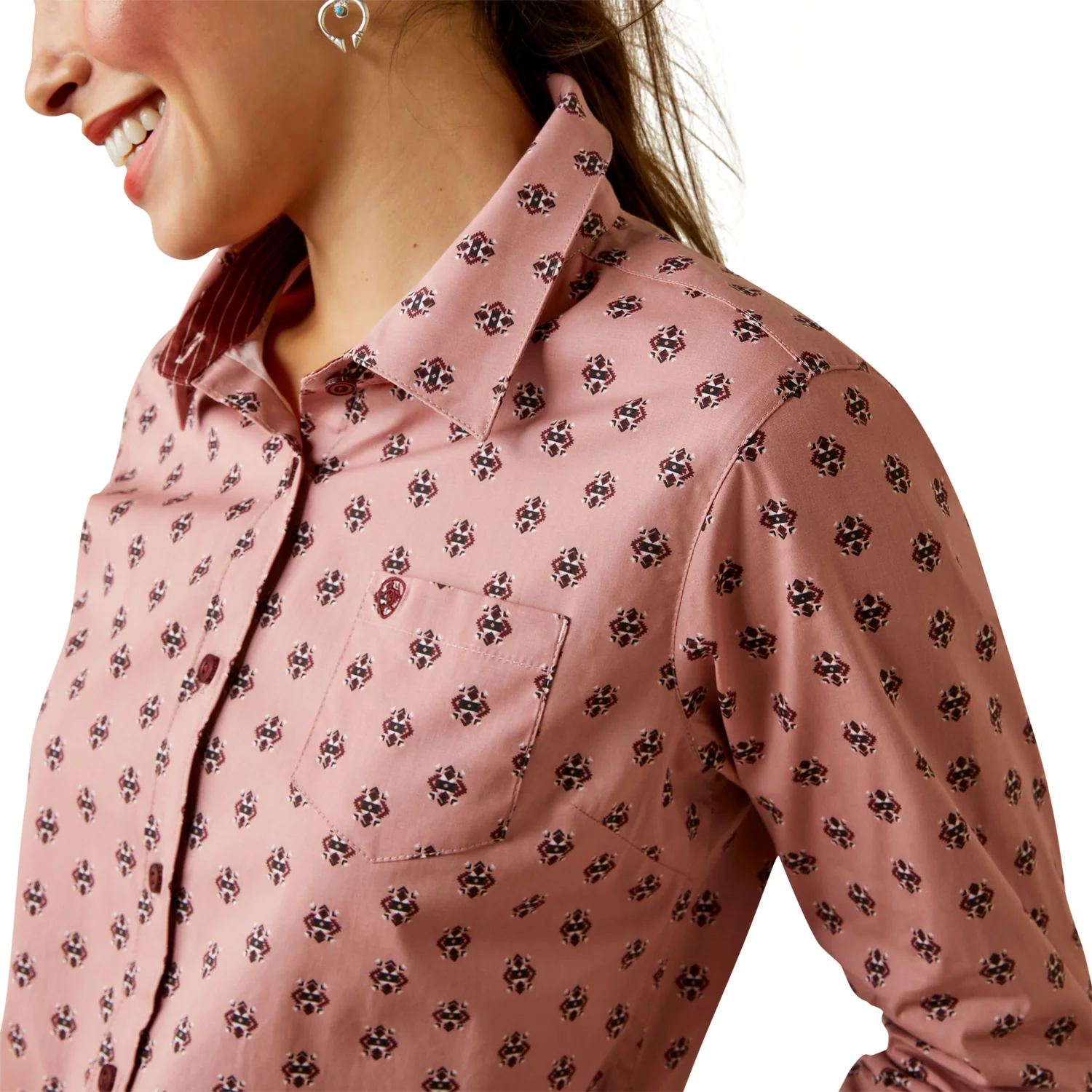 Ariat Women's Kirby L/S Shirt Red River Geo - Image 3