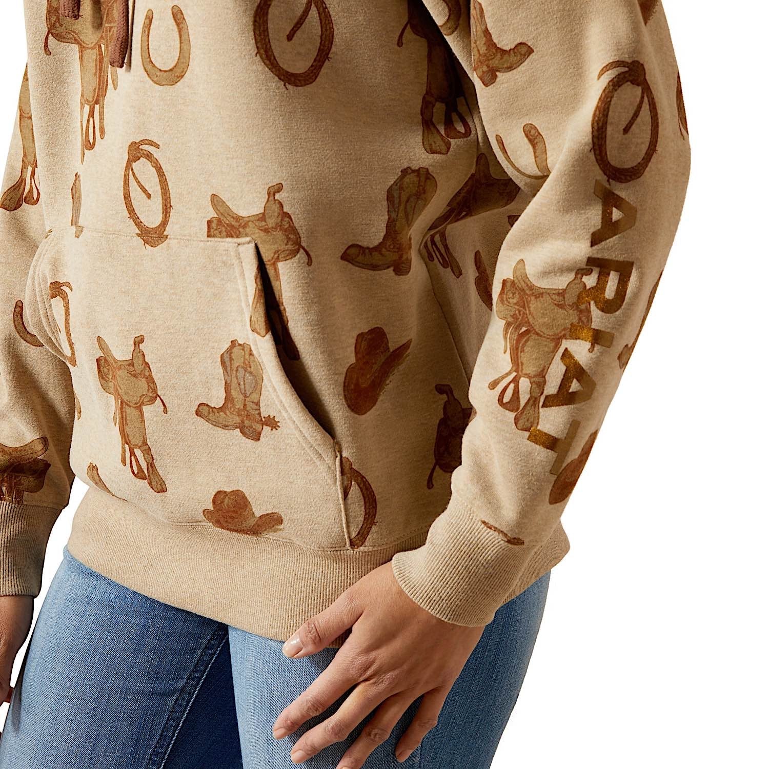 Ariat Women's Logo 2.0 Hoodie - Savannah Tan Heather Print - Image 5