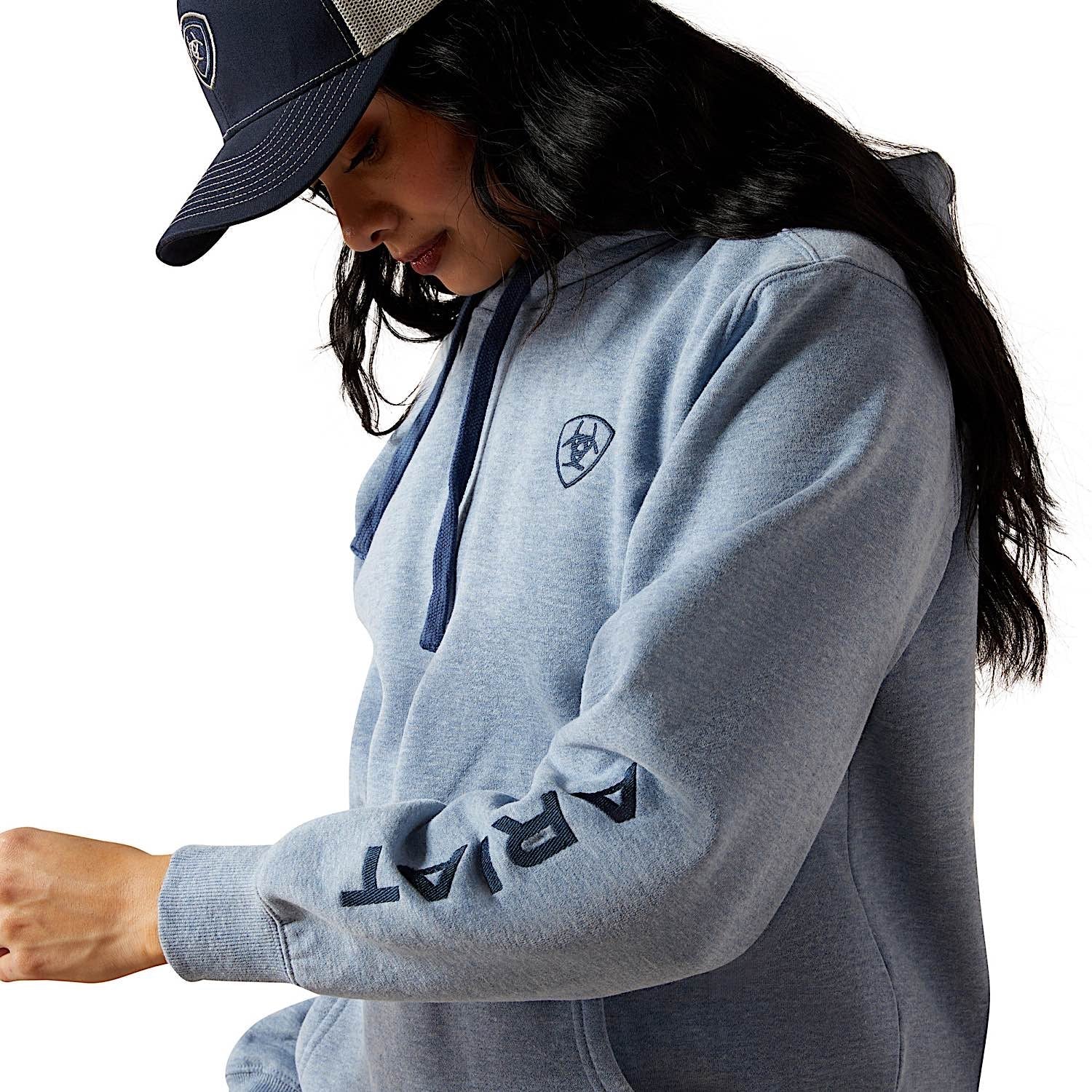 Ariat Women's Logo 2.0 Hoodie - Vintage Indigo Heather - Image 4