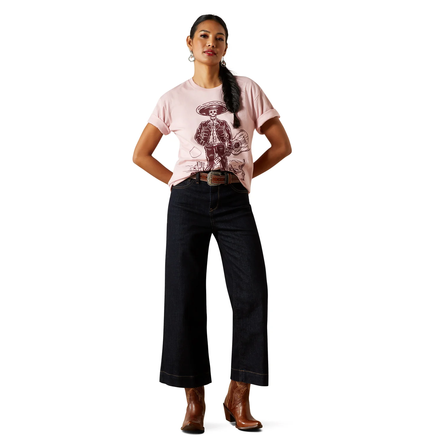 Ariat Women's Mariachi Tee - Dusty Pink - Image 4