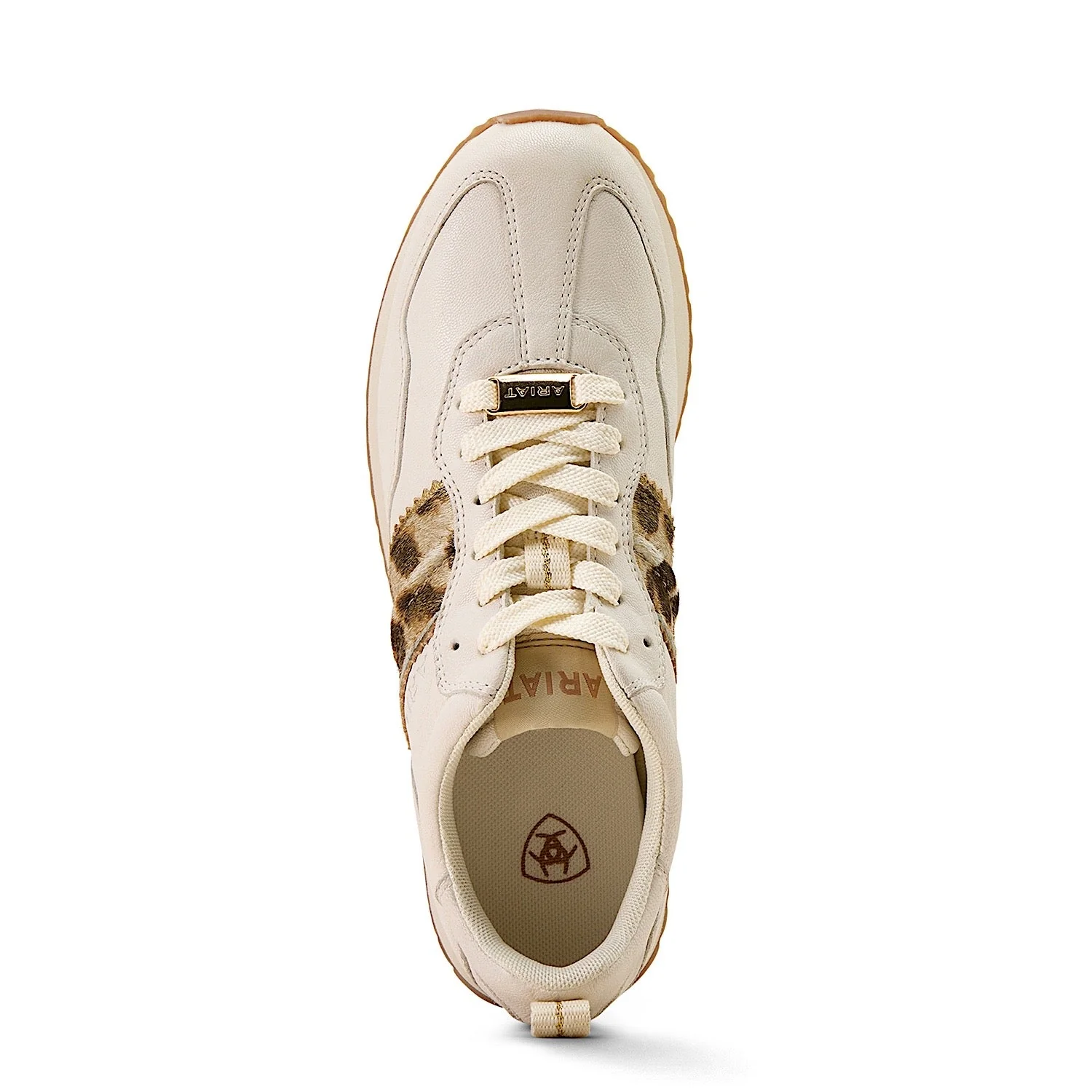 Ariat Women's Ranch Runner Shoe - Bright Cream/Gilded Leopard Hair On - Image 4