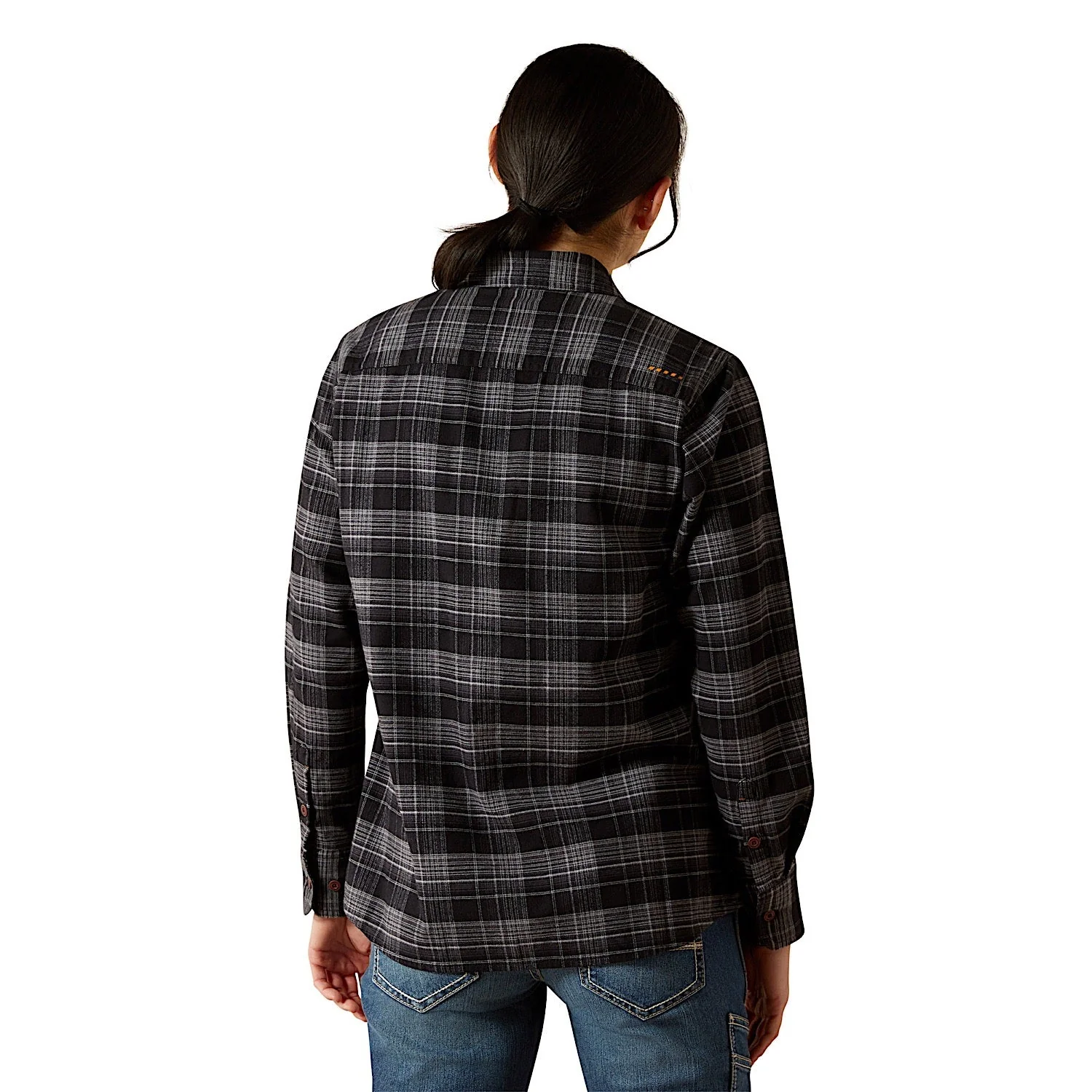 Ariat Women's Rebar Durastretch Flannel Workshirt - Black - Image 2