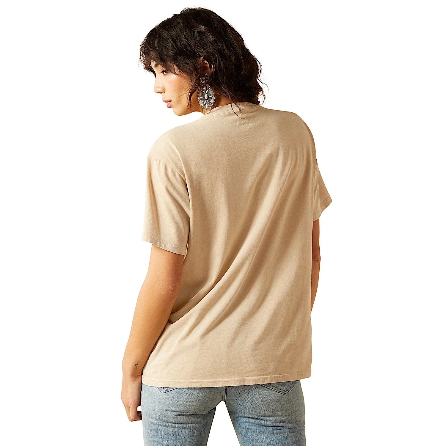Ariat Women's Ride On T-Shirt - Oyster Gray Mineral Wash - Image 2