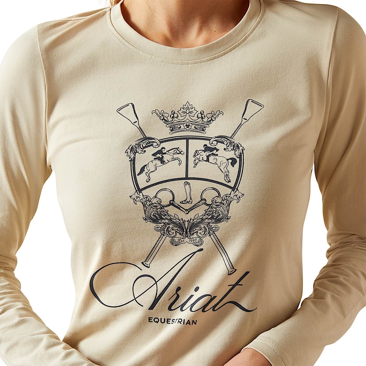 Ariat Women's Ritzy Logo Long Sleeve T-Shirt - Pelican - Image 4