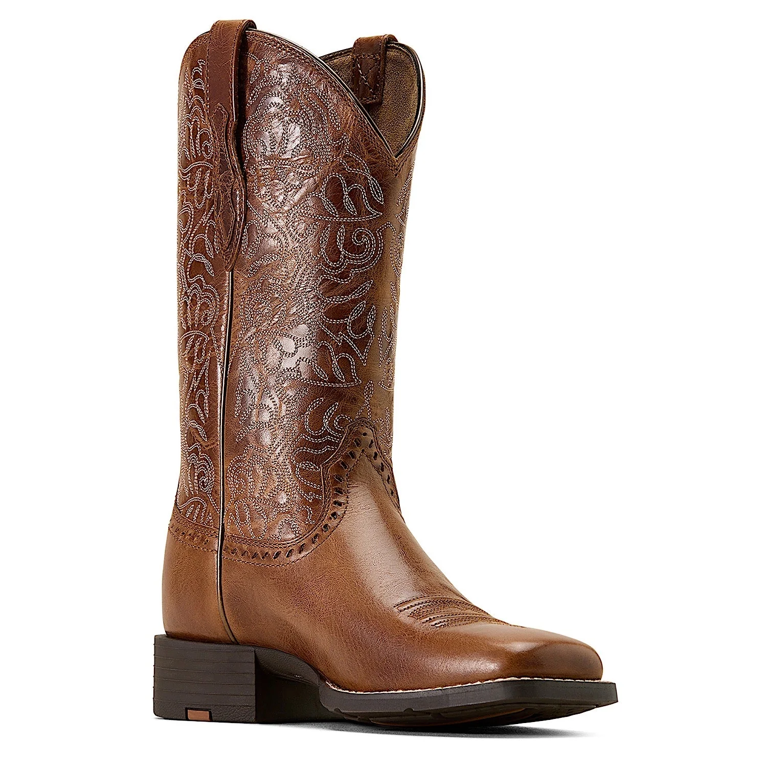 Ariat Women's Round Up Remuda Wide Square Toe Western Boot - Aged Tan - Image 3
