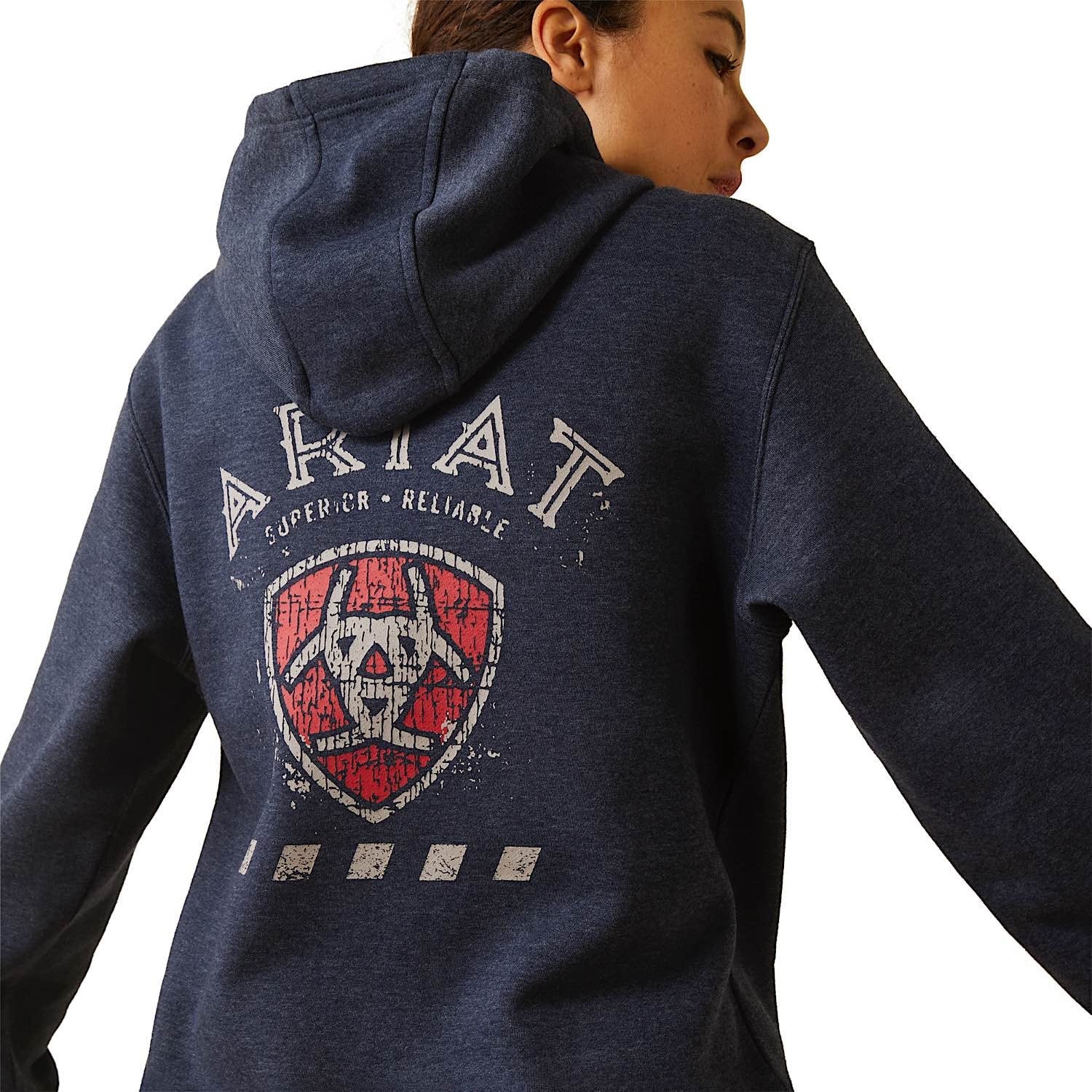 Ariat Women's Superior Hoodie Navy Heather - Image 4