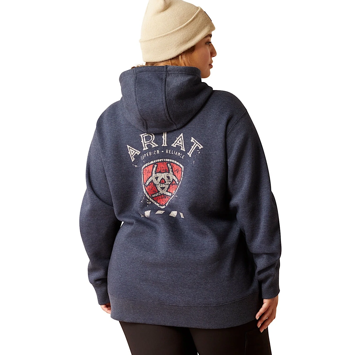 Ariat Women's Superior Hoodie Navy Heather - Image 6