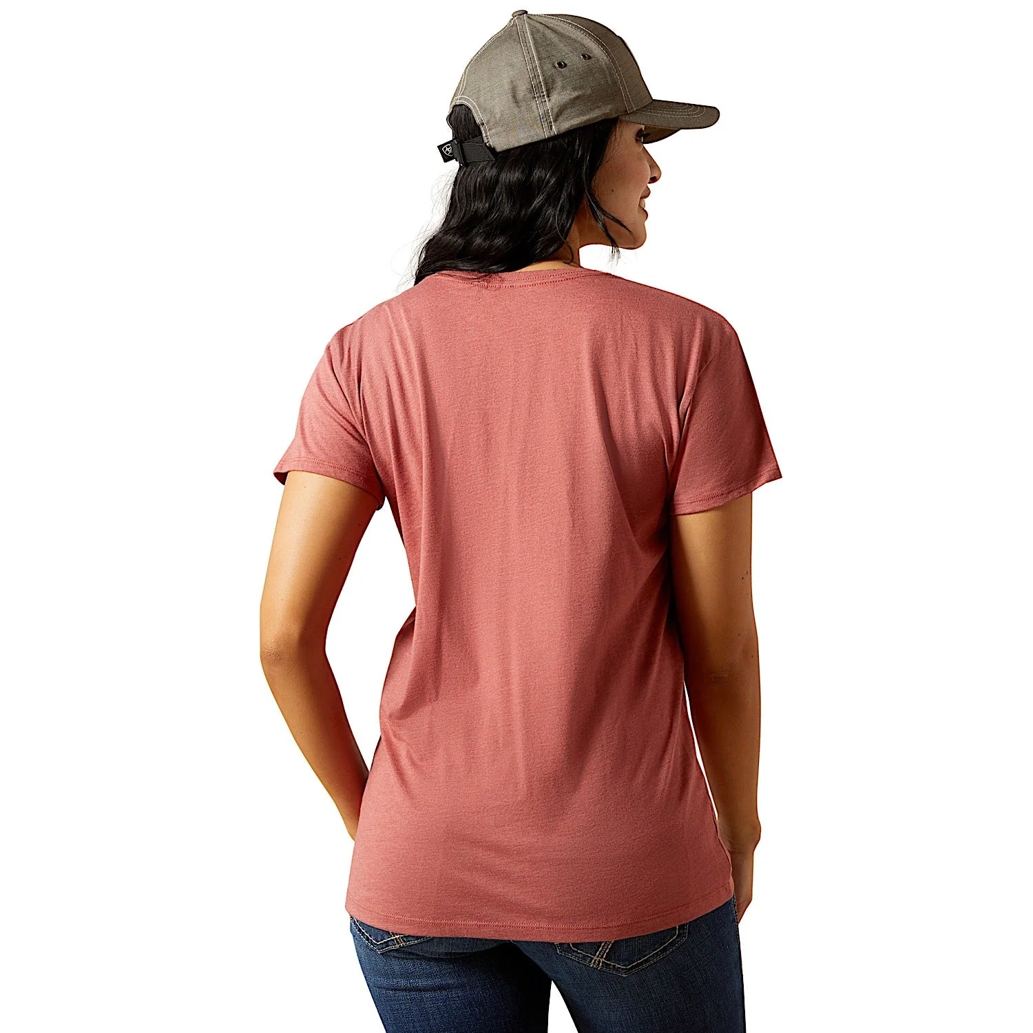 Ariat Women's SW Logo Landscape T-Shirt - Red Clay Heather - Image 2