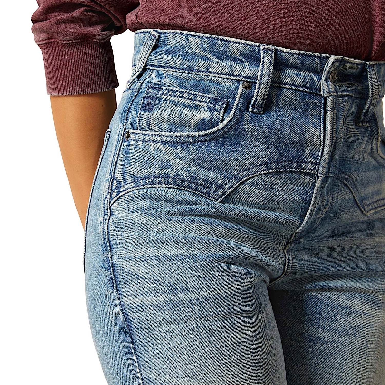 Ariat Women's Ultra High Rise Cheyenne Yoke Tomboy Straight Leg Jeans - Candy - Image 4