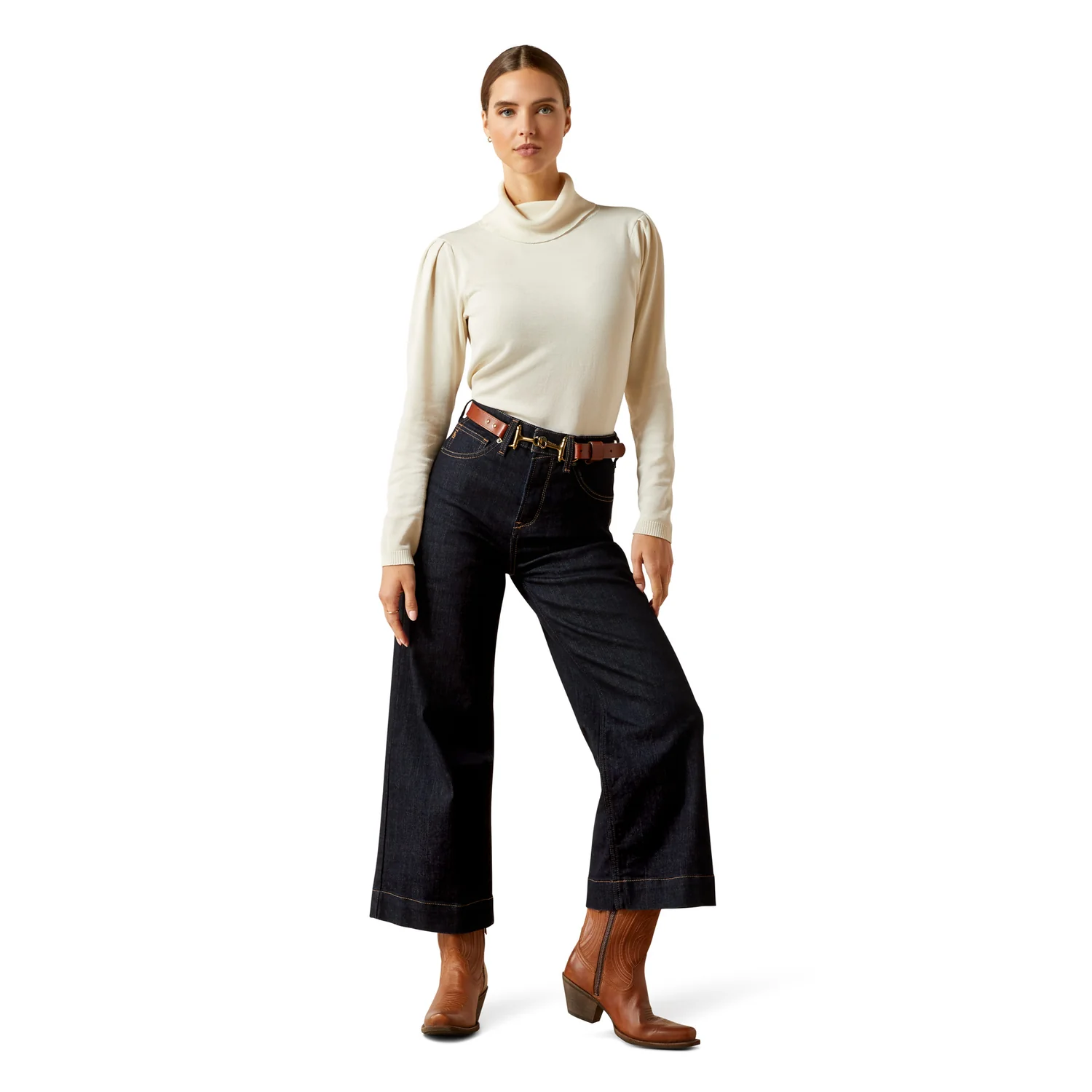 Ariat Women's Ultra High Rise Countryside Wide Crop Jean - Image 3