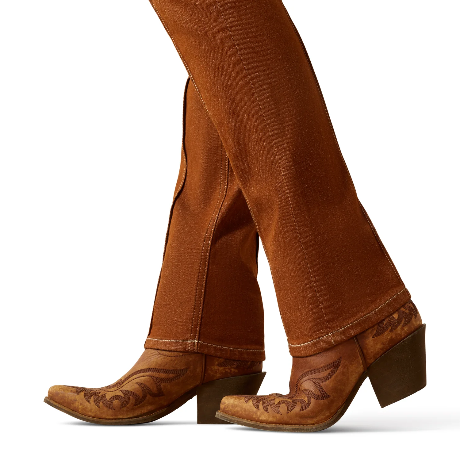 Ariat Women's Ultra High Rise Jazmine Relaxed Straight Leg Jean - Pecan Brown - Image 7