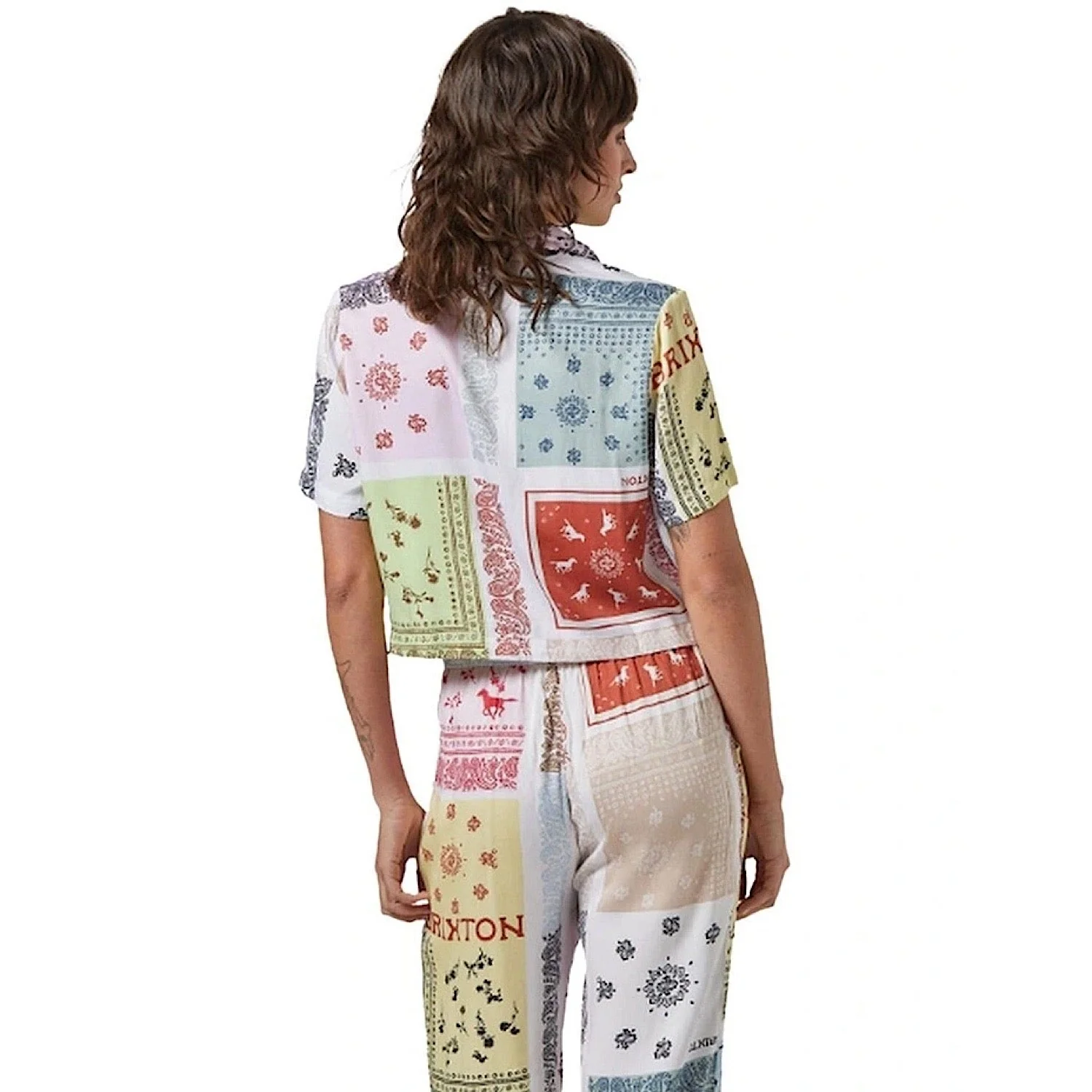 Brixton Women's Silky Bowling Button Down - Multi Colour Bandana - Image 2