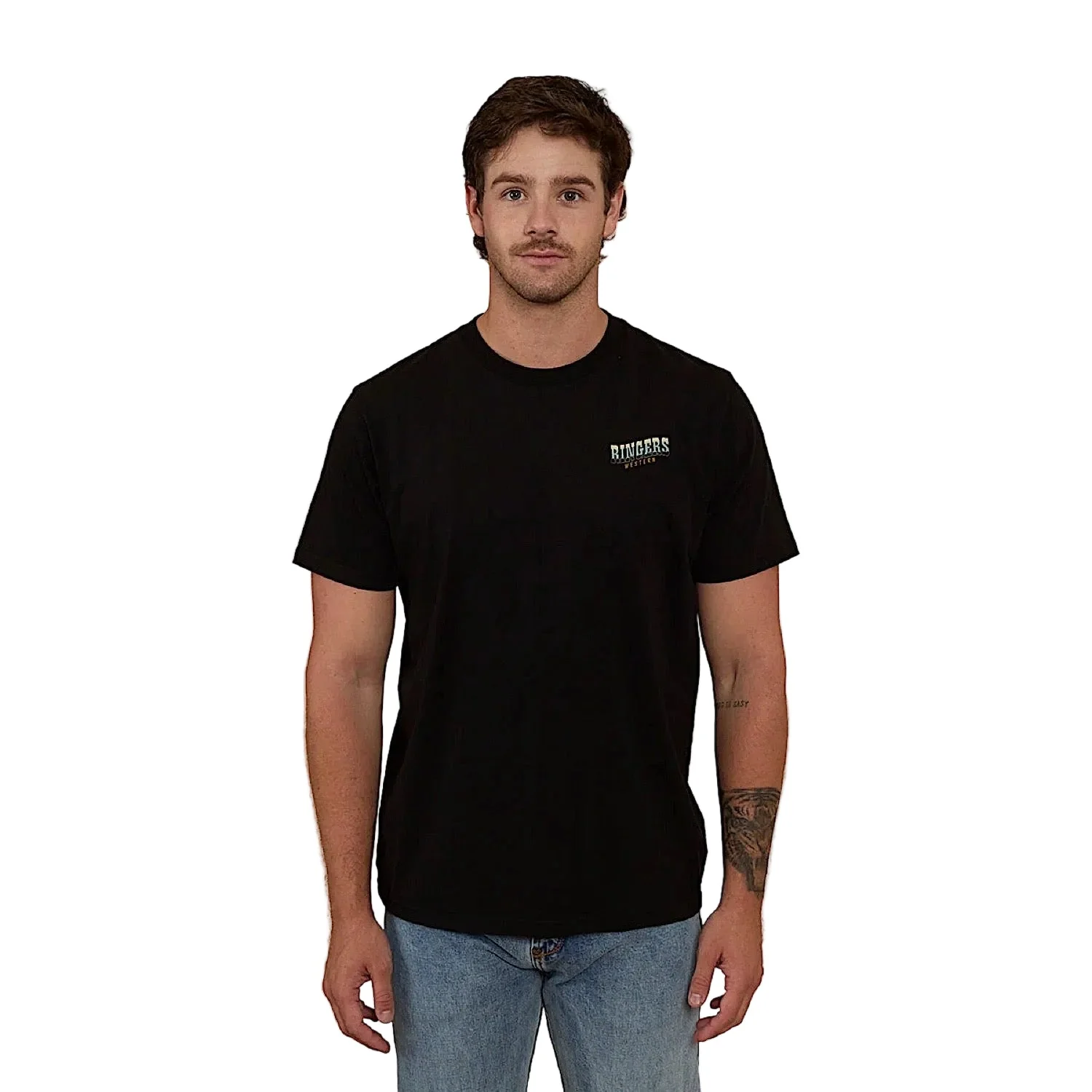 Ringers Western Men's Buckin Barra Loose Fit T-Shirt - Black - Image 2