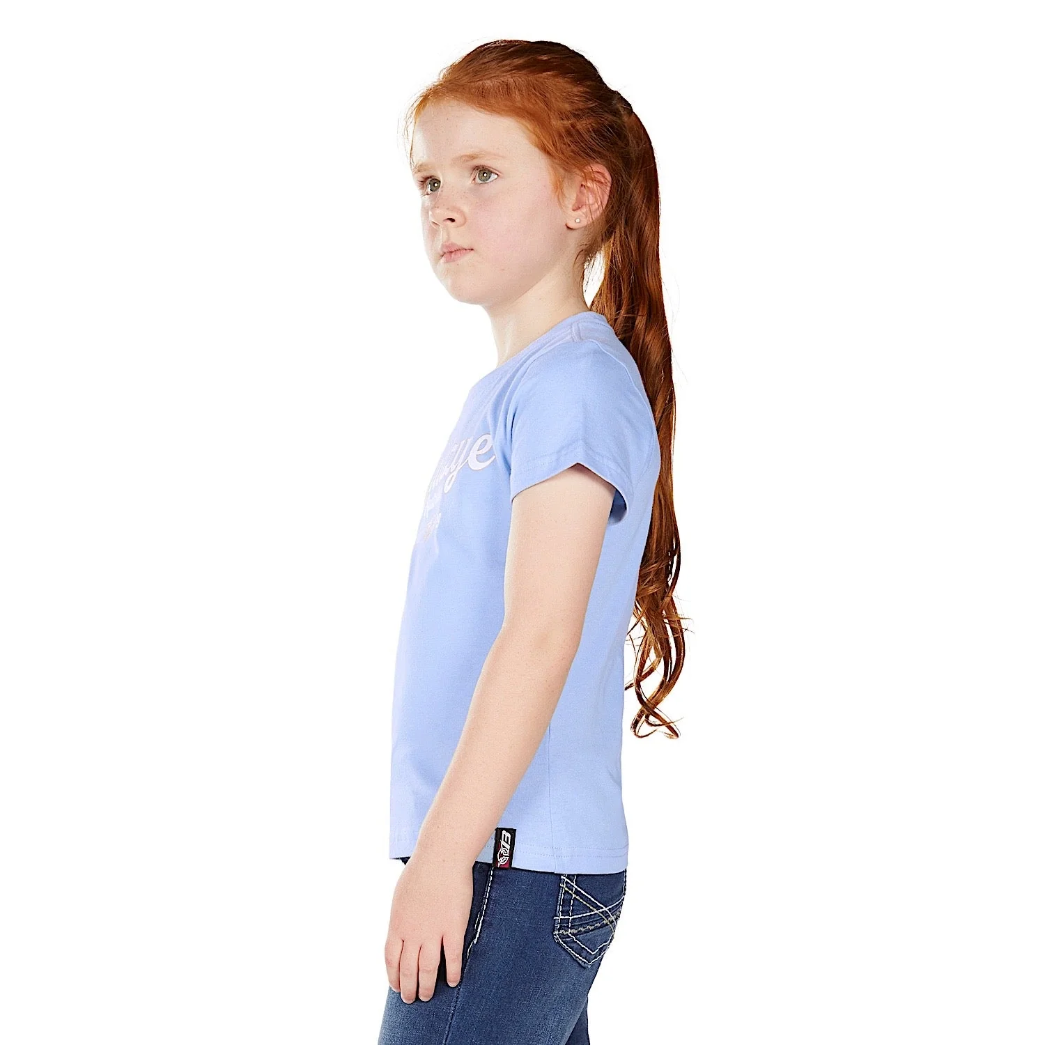 Bullzye Girl's Scarlett Short Sleeve T Shirt - Light Blue - Image 3