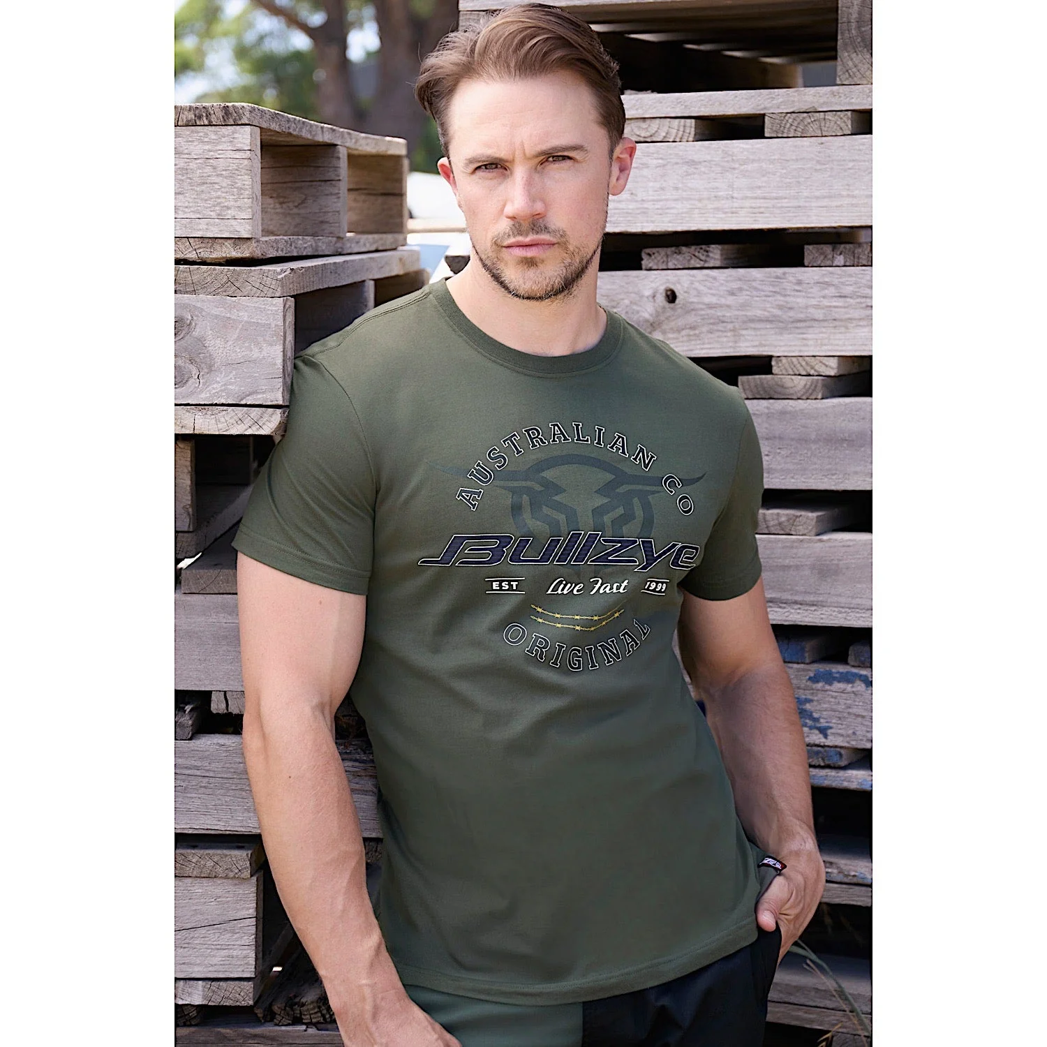 Bullzye Men's Live Fast T Shirt - Green - Image 5