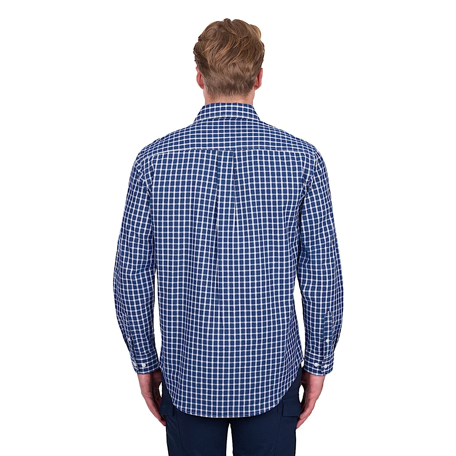 Hard Slog Men's Alden 1/2 Placket Shirt - Navy/White - Image 4