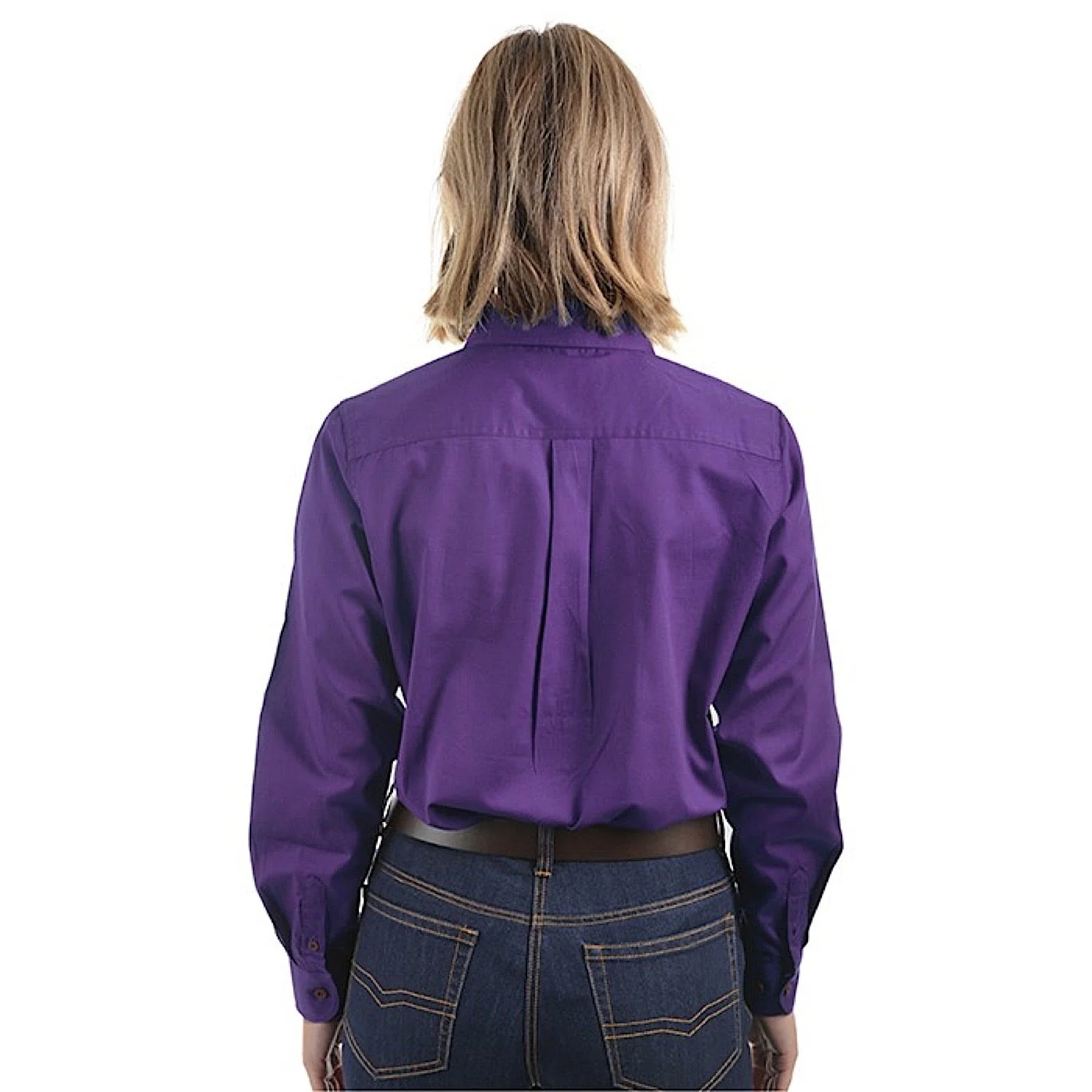 Hard Slog Women's Half Placket Light Cotton Shirt - Iris - Image 3