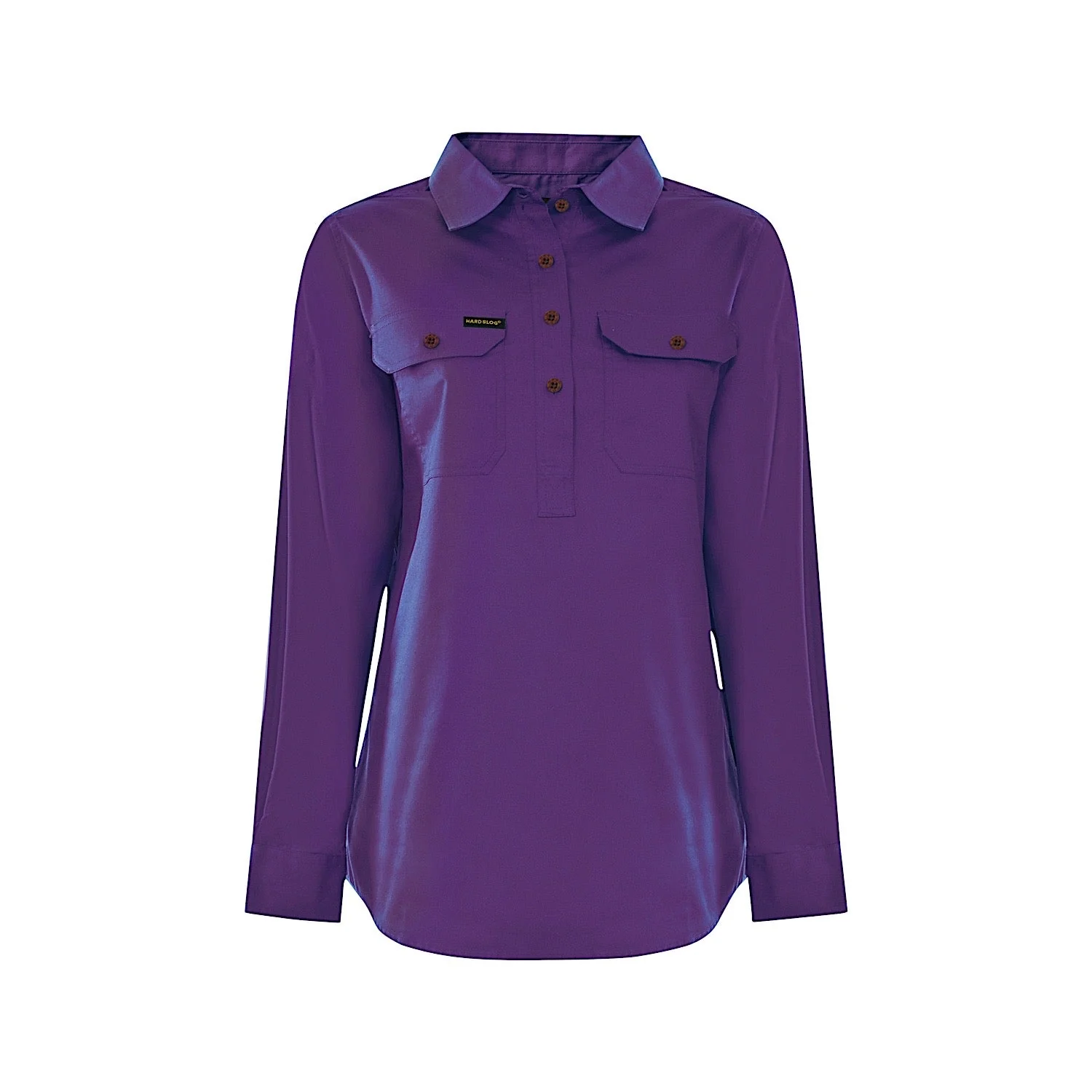 Hard Slog Women's Half Placket Light Cotton Shirt - Iris - Image 4