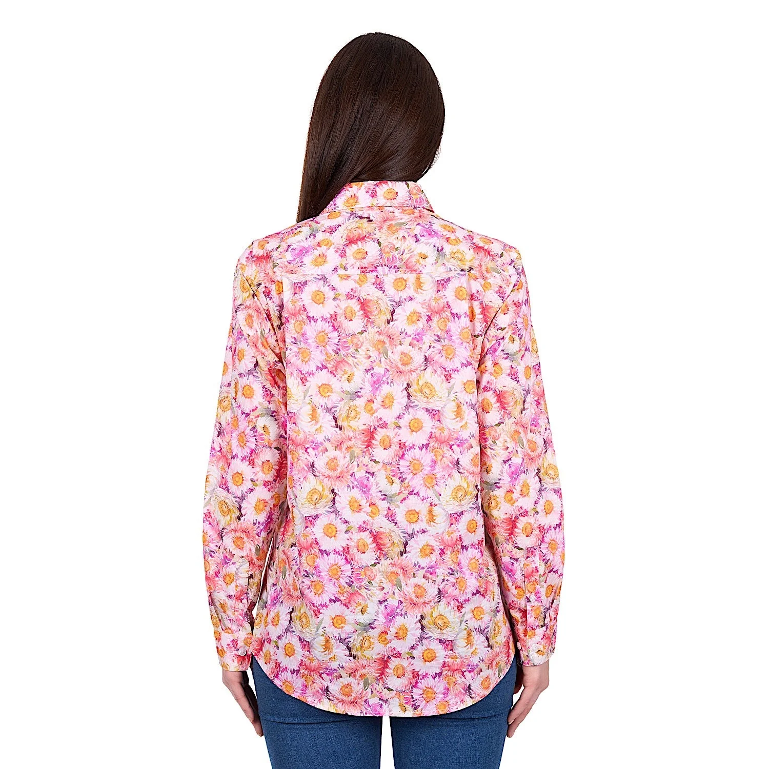 Hard Slog Women's Samira 1/2 Placket Shirt - Pink/Yellow - Image 4
