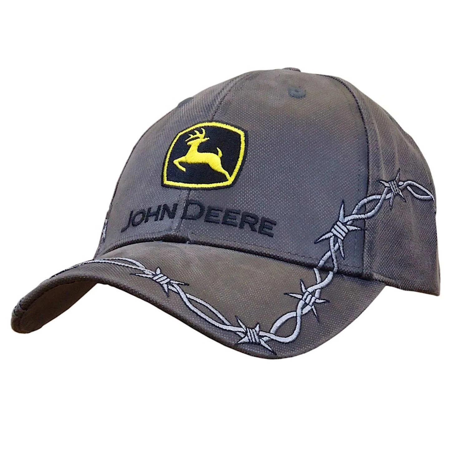 John Deere Oilskin Cap with Construction Logo - Charcoal