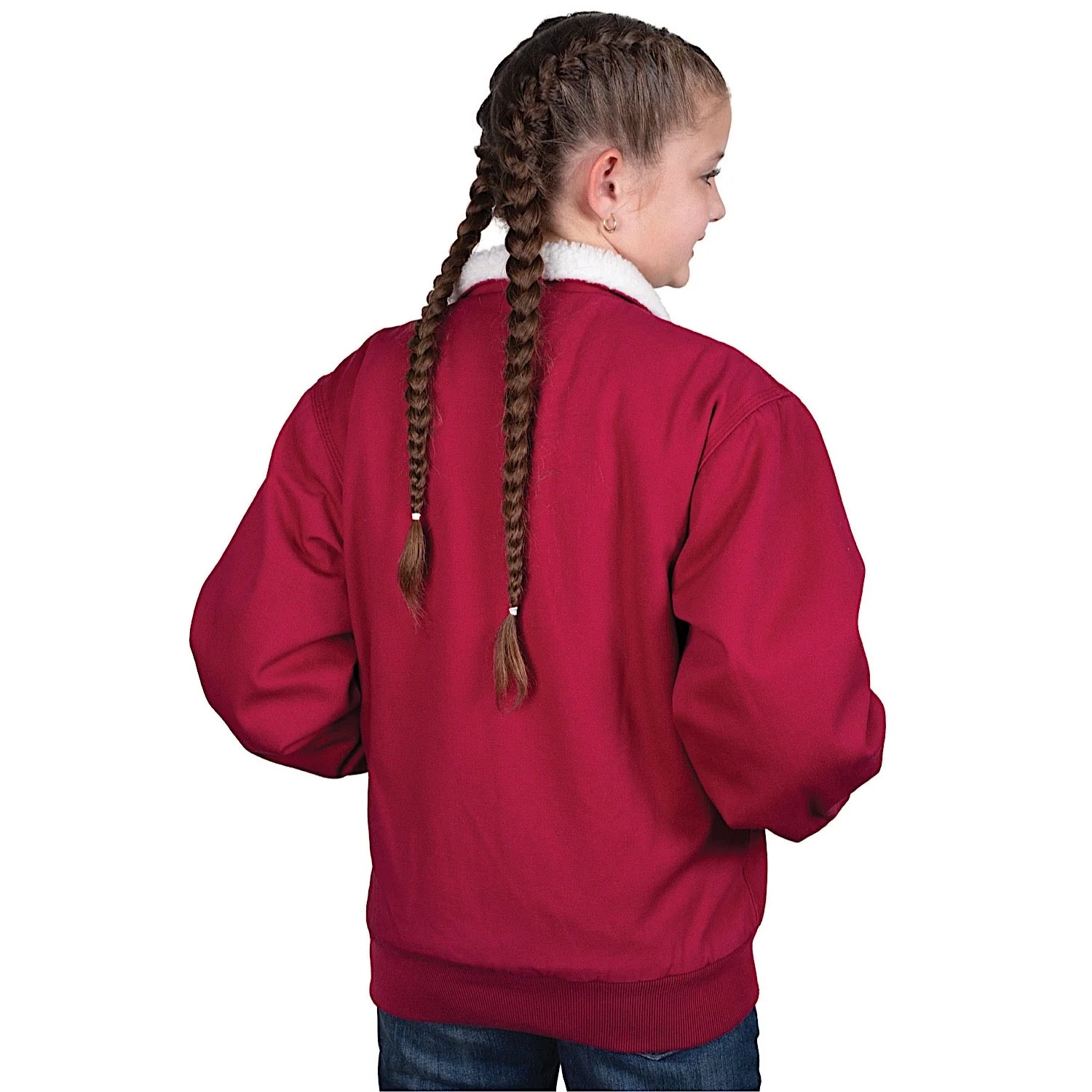 Just Country Kid's Junior Diamantina Sherpa Corduroy Jacket - Very Berry - Image 2