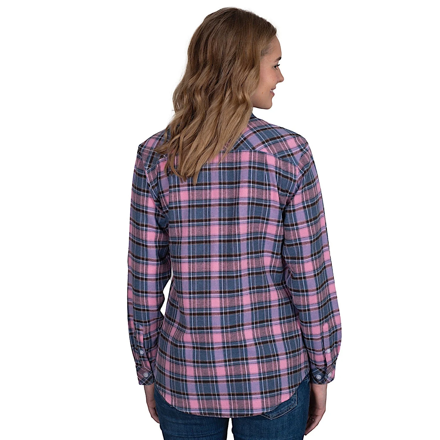 Just Country Women's Brooke Flannel Shirt - Plaid Pink / Orchid / Blue - Image 2