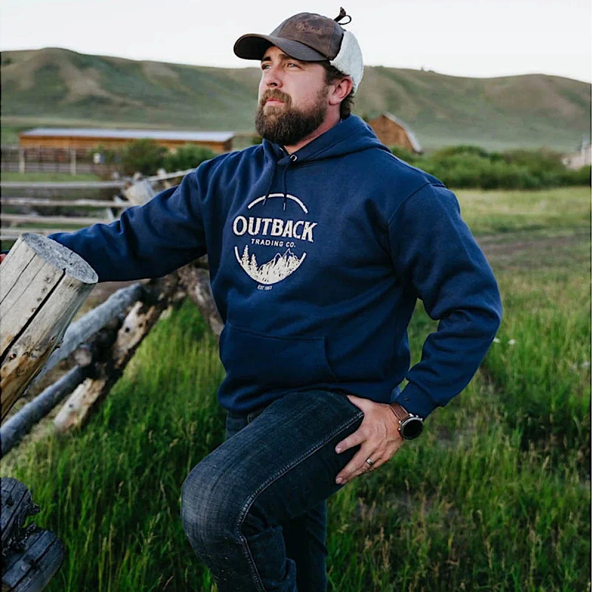Outback Trading Men's Outback Hoodie - Navy - Image 2
