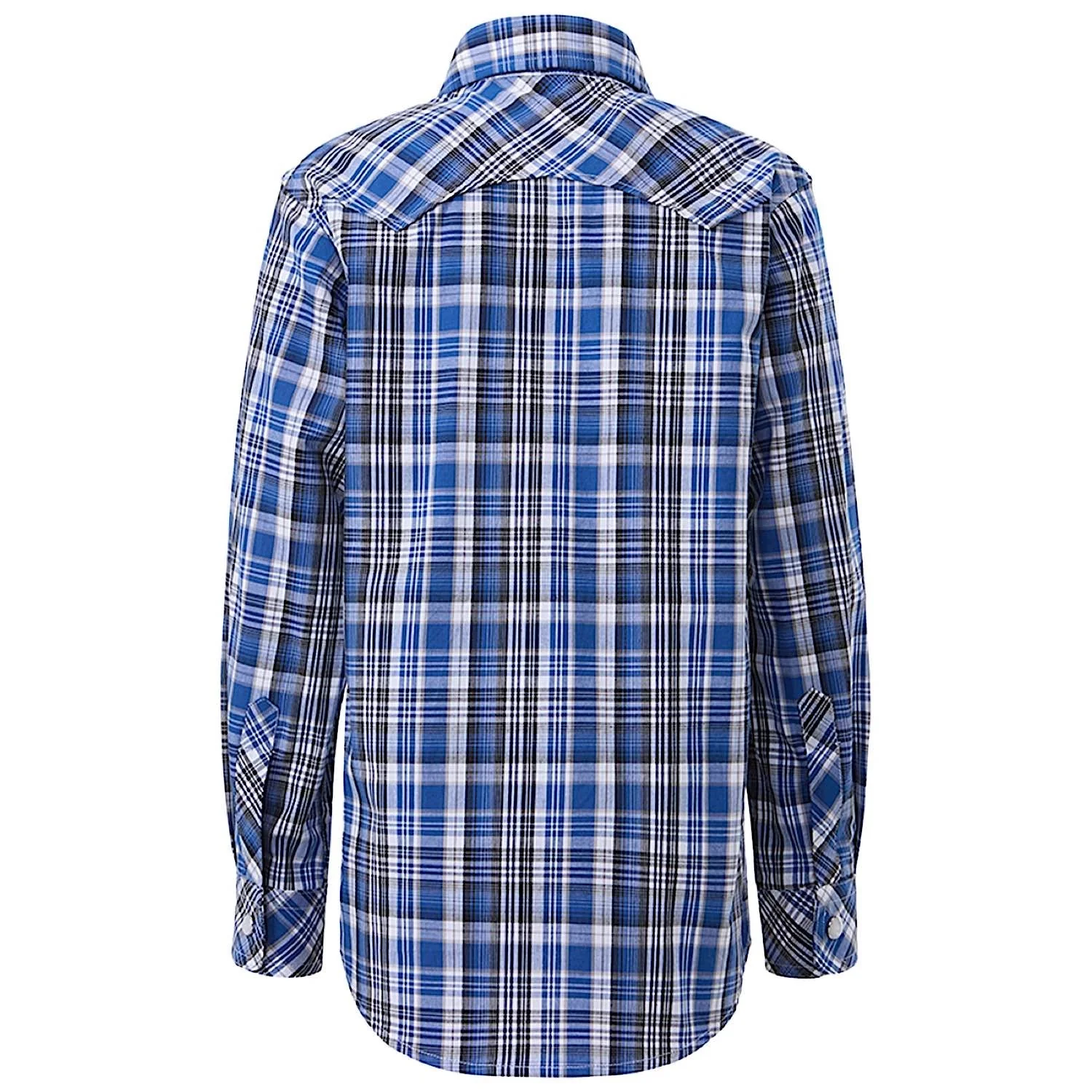Pilbara Kid's Western Snap Button Shirt - Blue/Black/White - Image 2