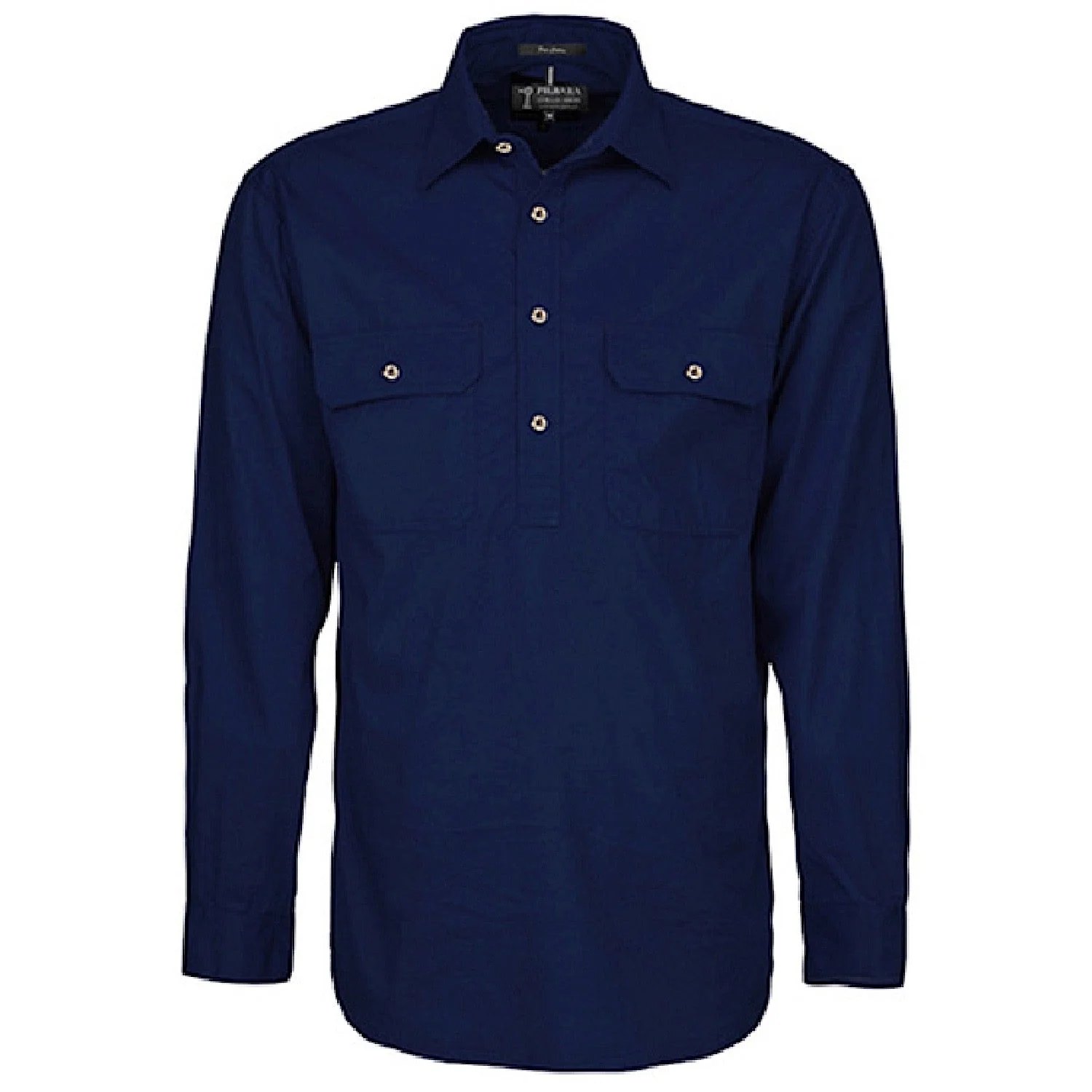 Pilbara Men's Closed Front Shirt - French Navy