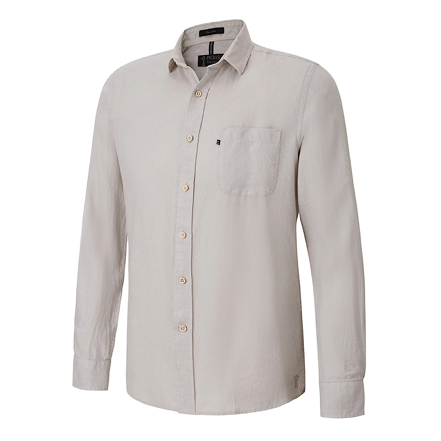 Pilbara Men's Linen L/S Shirt - Flax