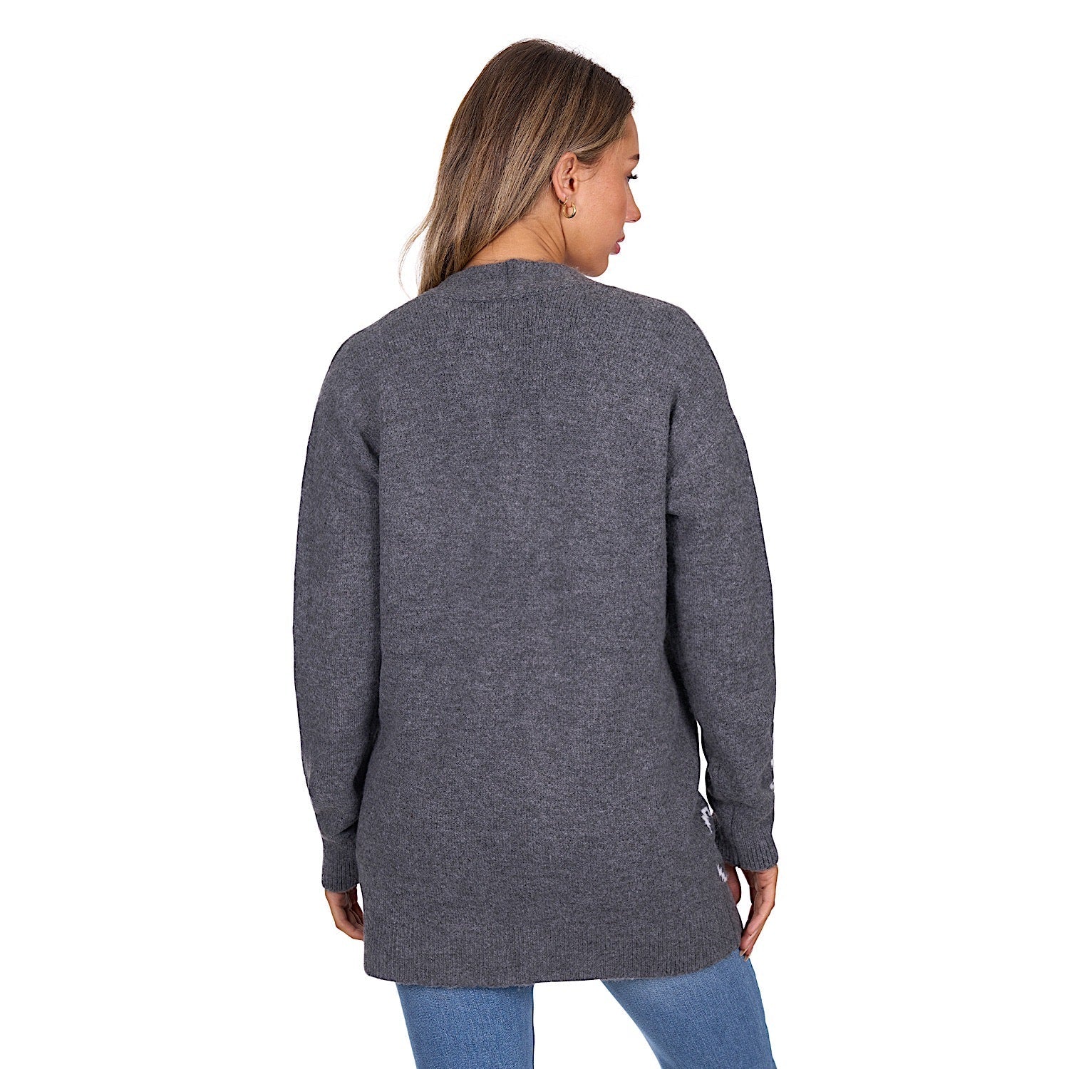 Pure Western Women's Cora Knitted Cardigan - Charcoal Marle - Image 4