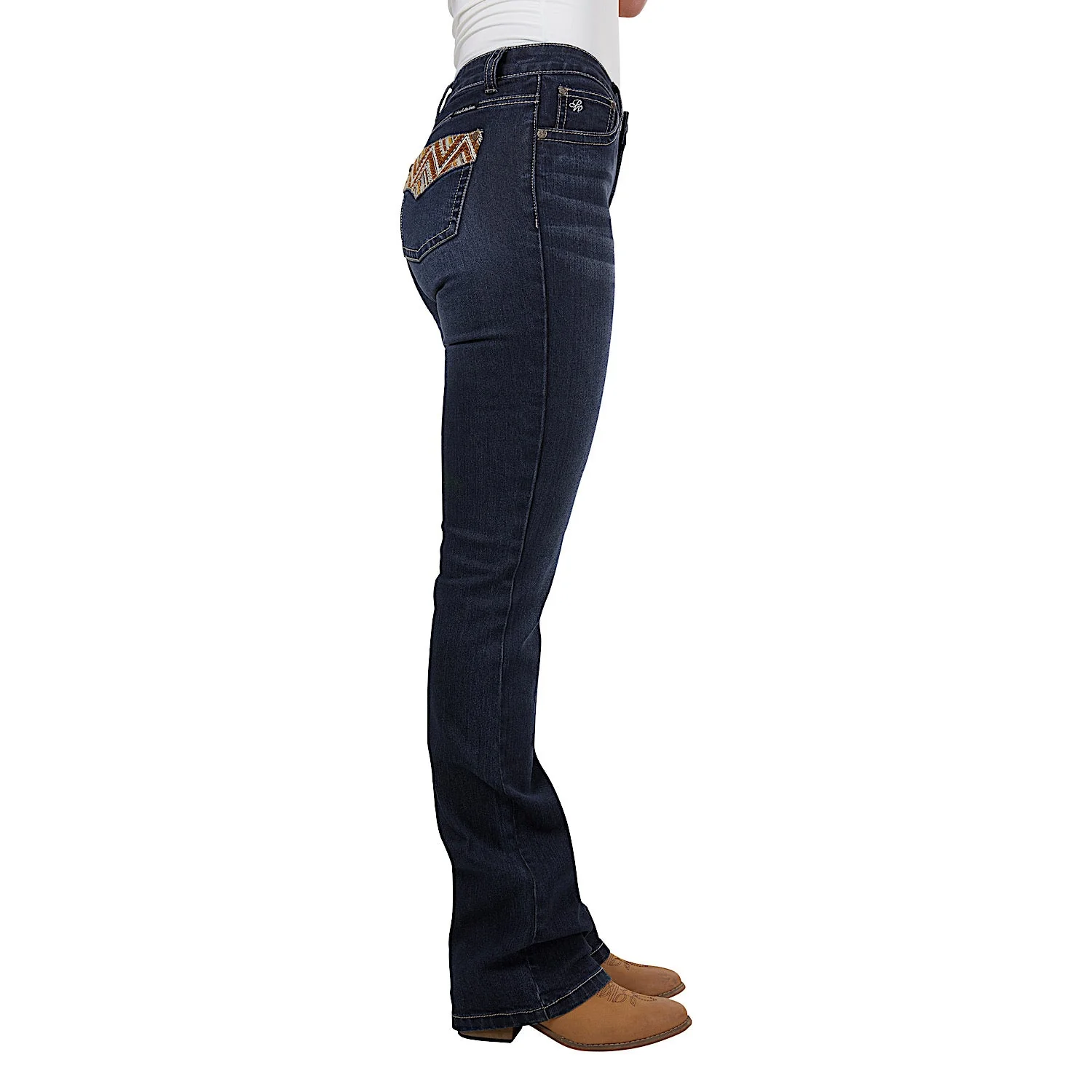 Pure Western Women's Ivy Relax Rider Jean 36L - Midnight - Image 4
