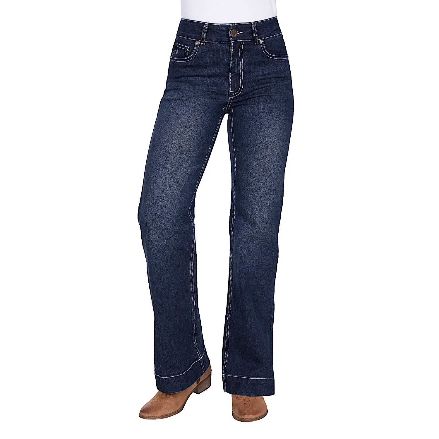 Pure Western Women's Romy Mid Rise Trouser Jean 32L - Midnight